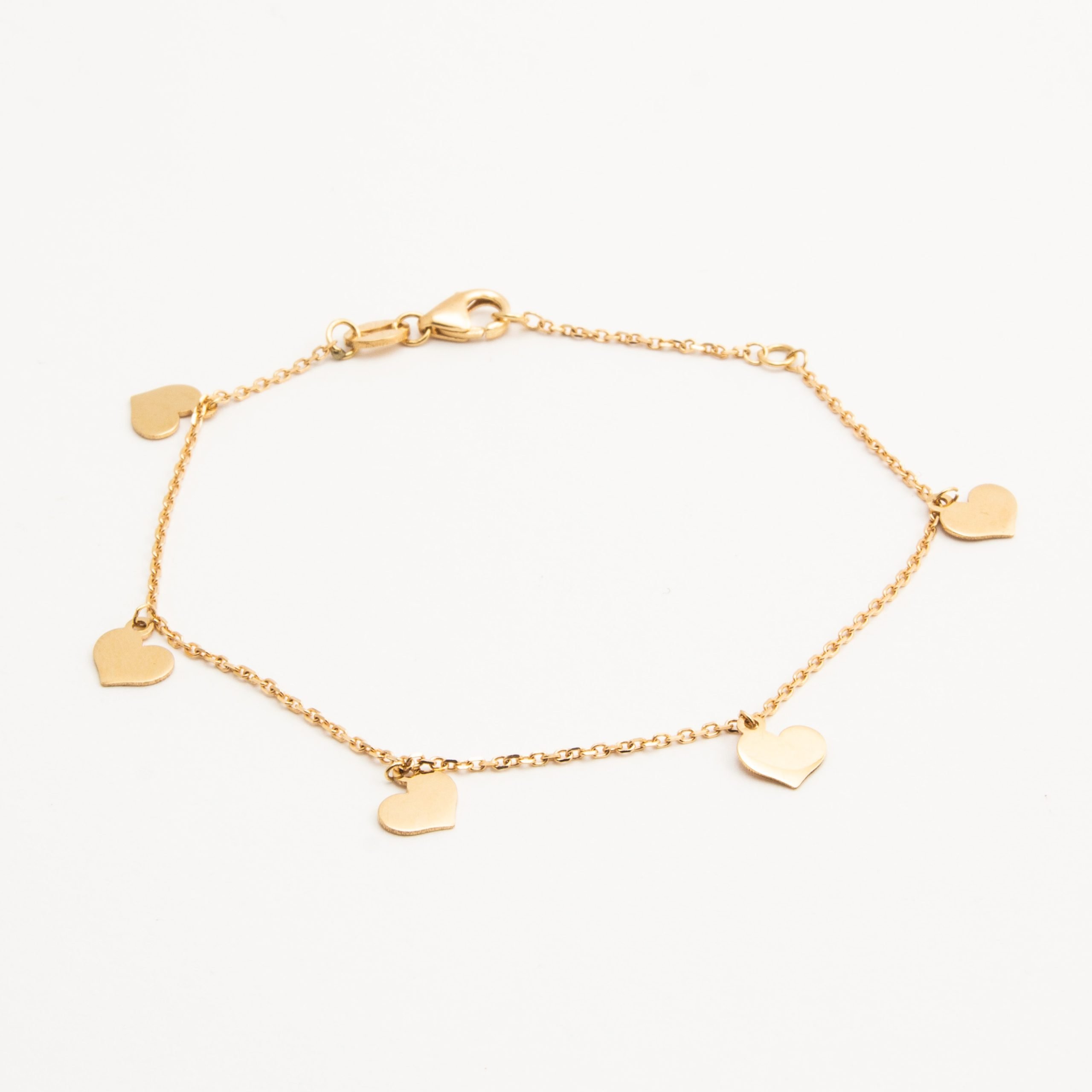 Bracciale 5 Cuori Oro 18 kt
