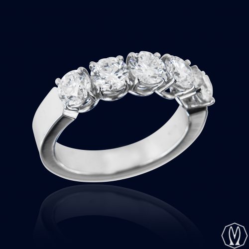 Riviera 5 Diamanti GIA ct 2,57 Oro18kt