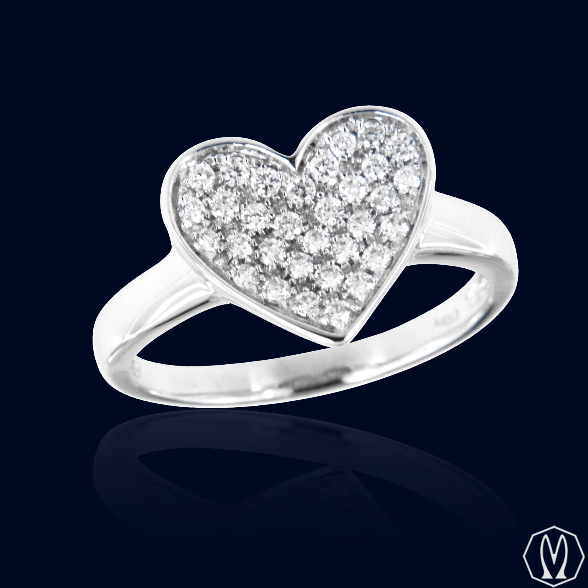 Anello Cuore Diamanti Oro 18kt
