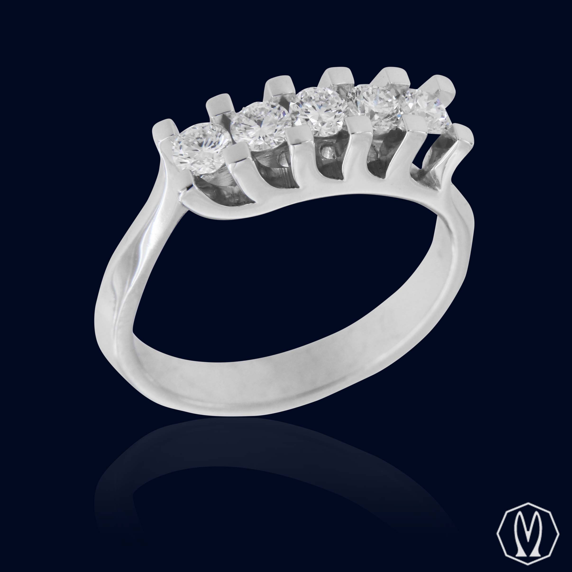 Anello Riviera Diamanti Oro 18kt