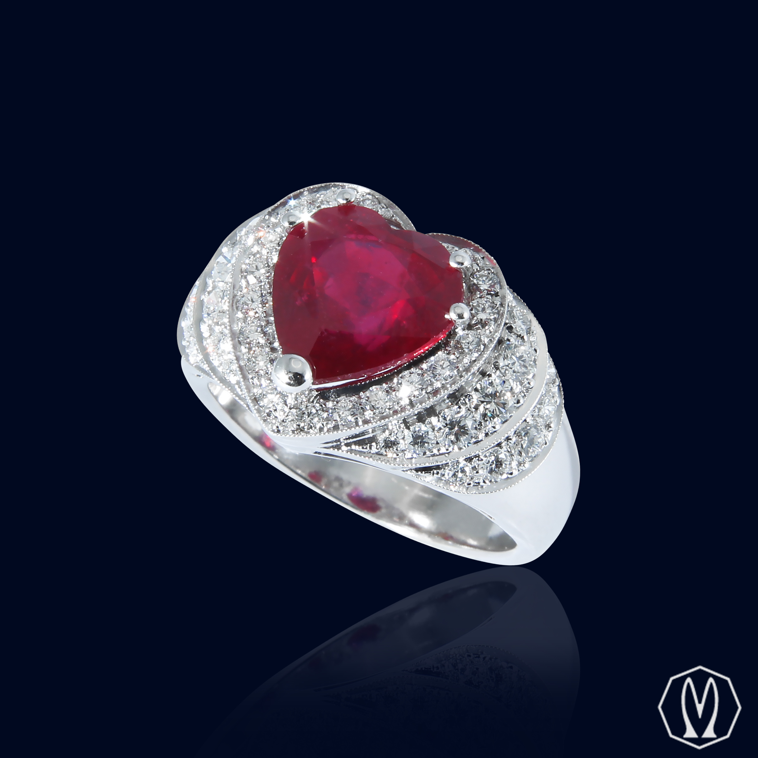 Anello Rubino e Diamanti Gioielleria Marchi Carlo