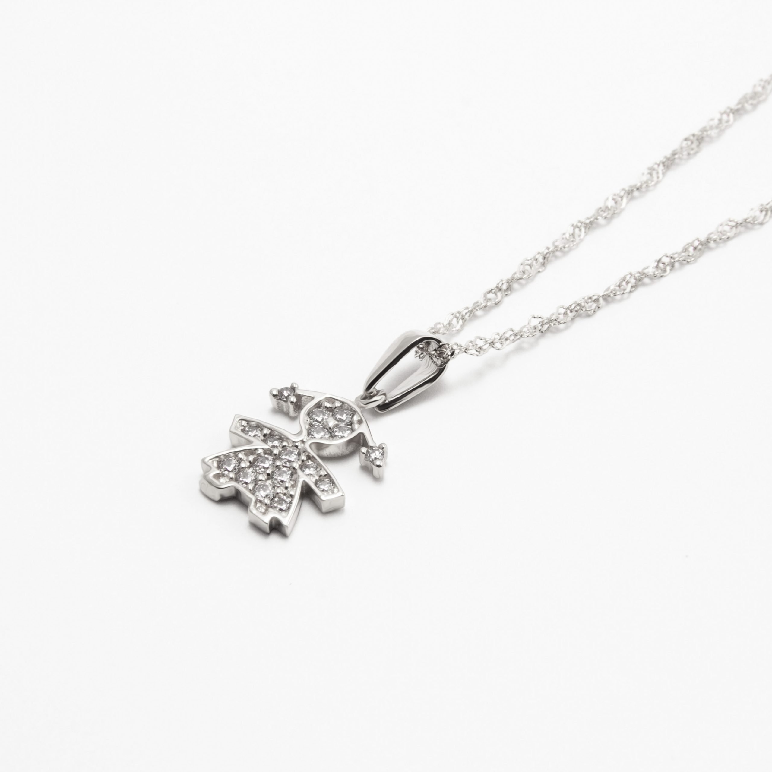 Ciondolo Bimba Oro18kt e Zirconi