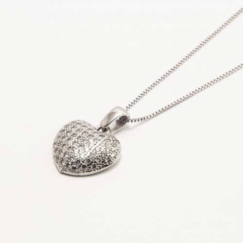 Ciondolo Cuore Oro 18kt e Zirconi
