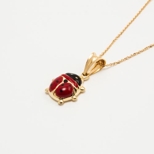 Ciondolo Grande Coccinella Oro 18kt e Smalto