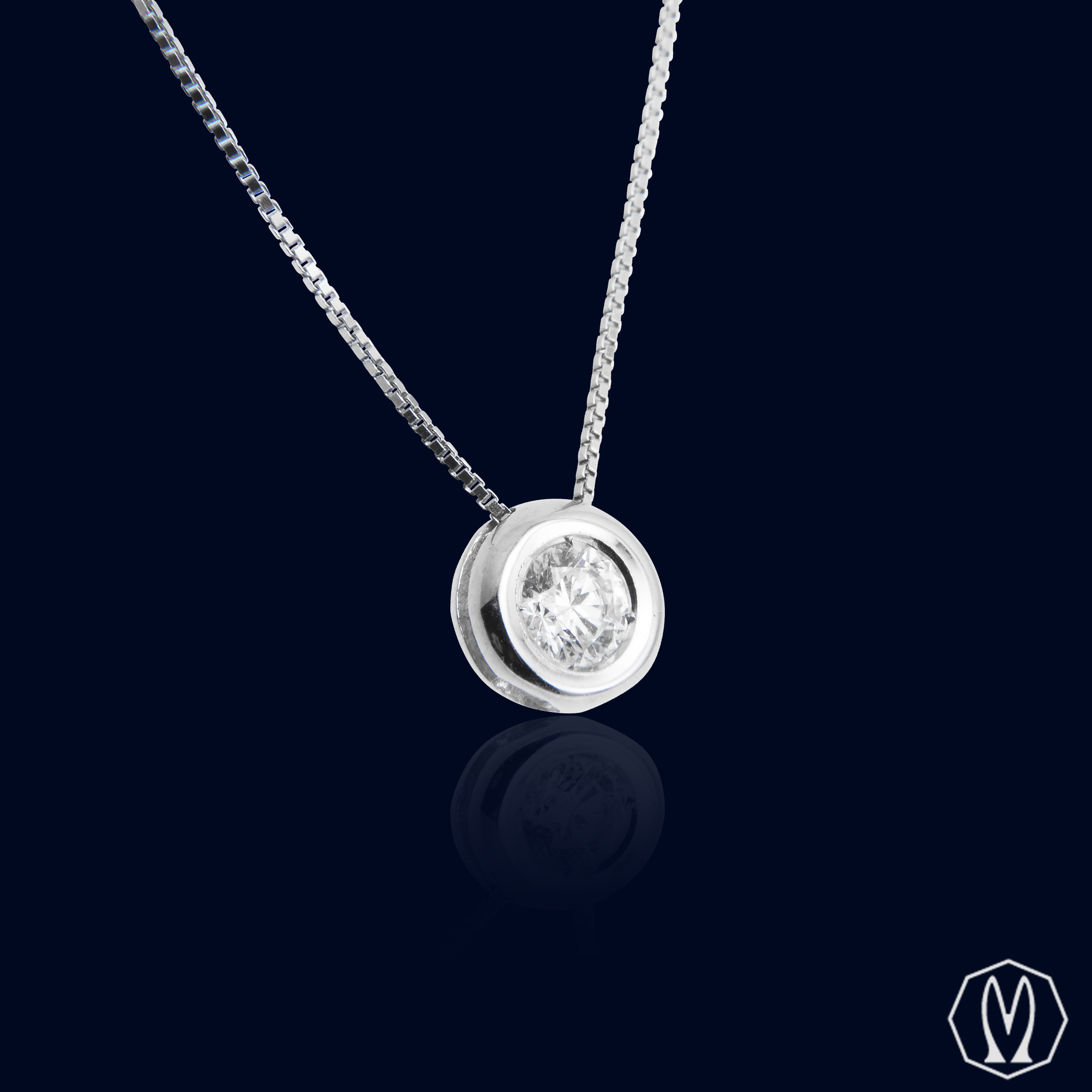 Girocollo Punto Luce Diamante Ct 0.15 Oro18kt
