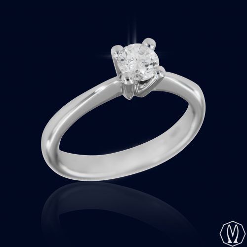 Solitario Diamante ct 0,48 in Oro18kt