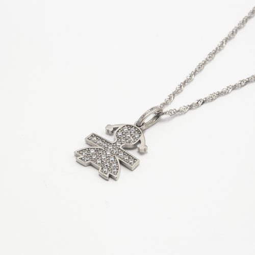Ciondolo Bambina Oro 18kt e Zirconi