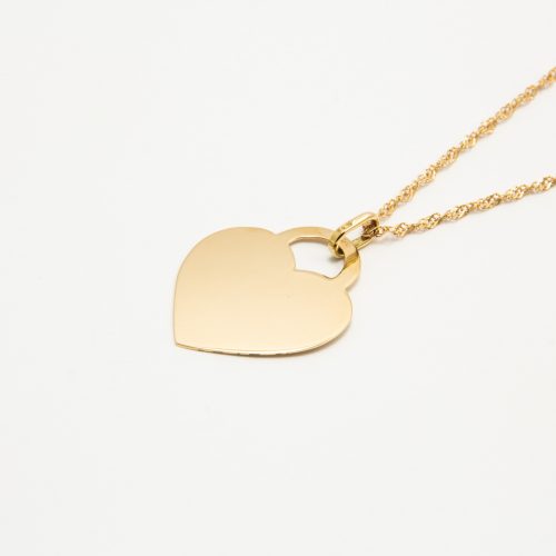 Ciondolo Cuore Piatto Oro18kt