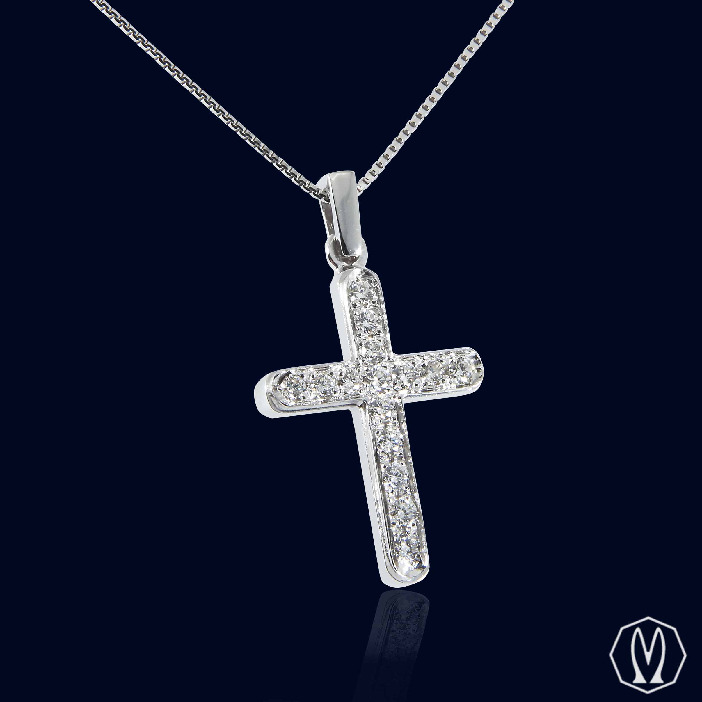 Girocollo Croce con Diamanti Oro18kt