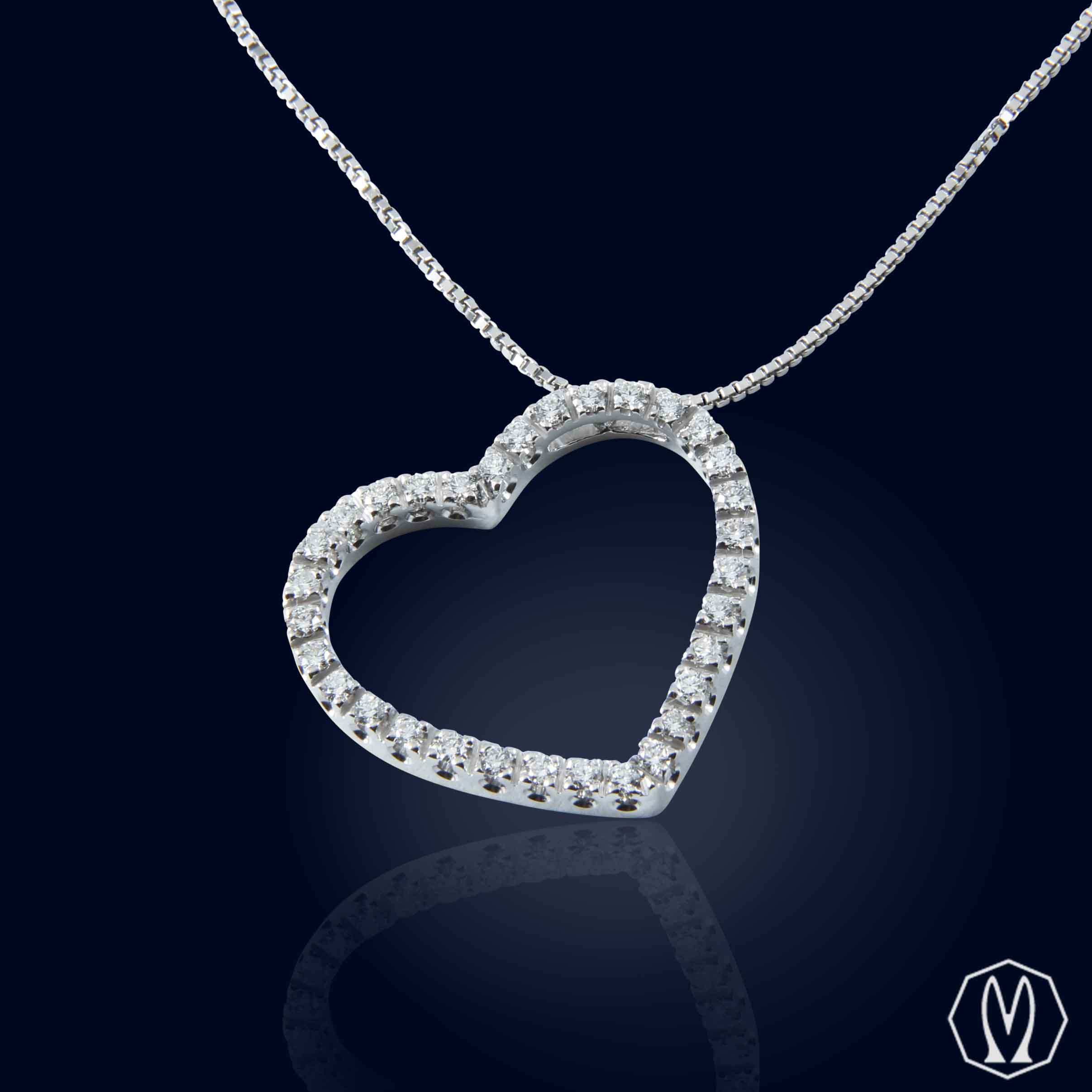 Girocollo Cuore Diamanti Oro 18kt