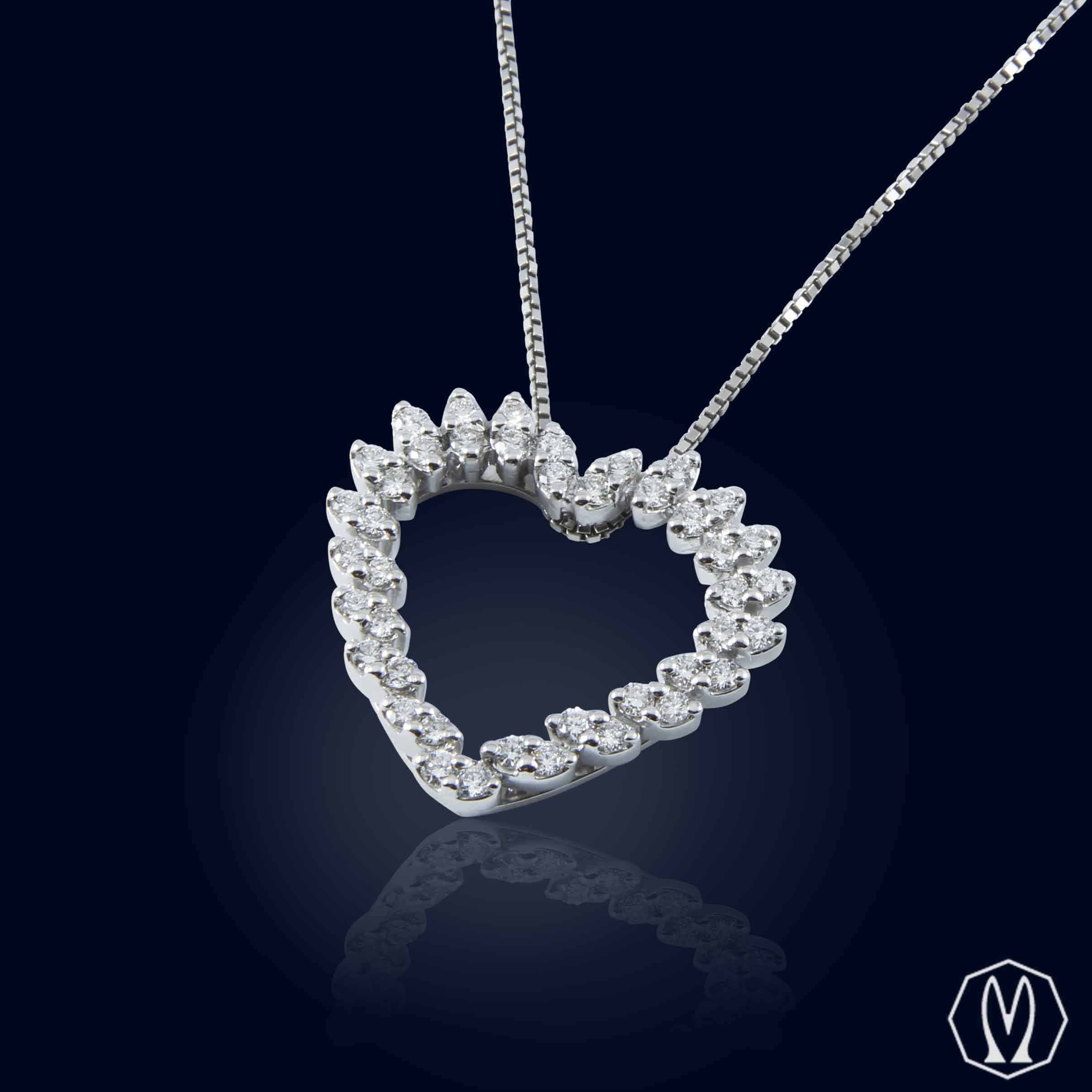 Girocollo Cuore con Diamanti Oro18kt
