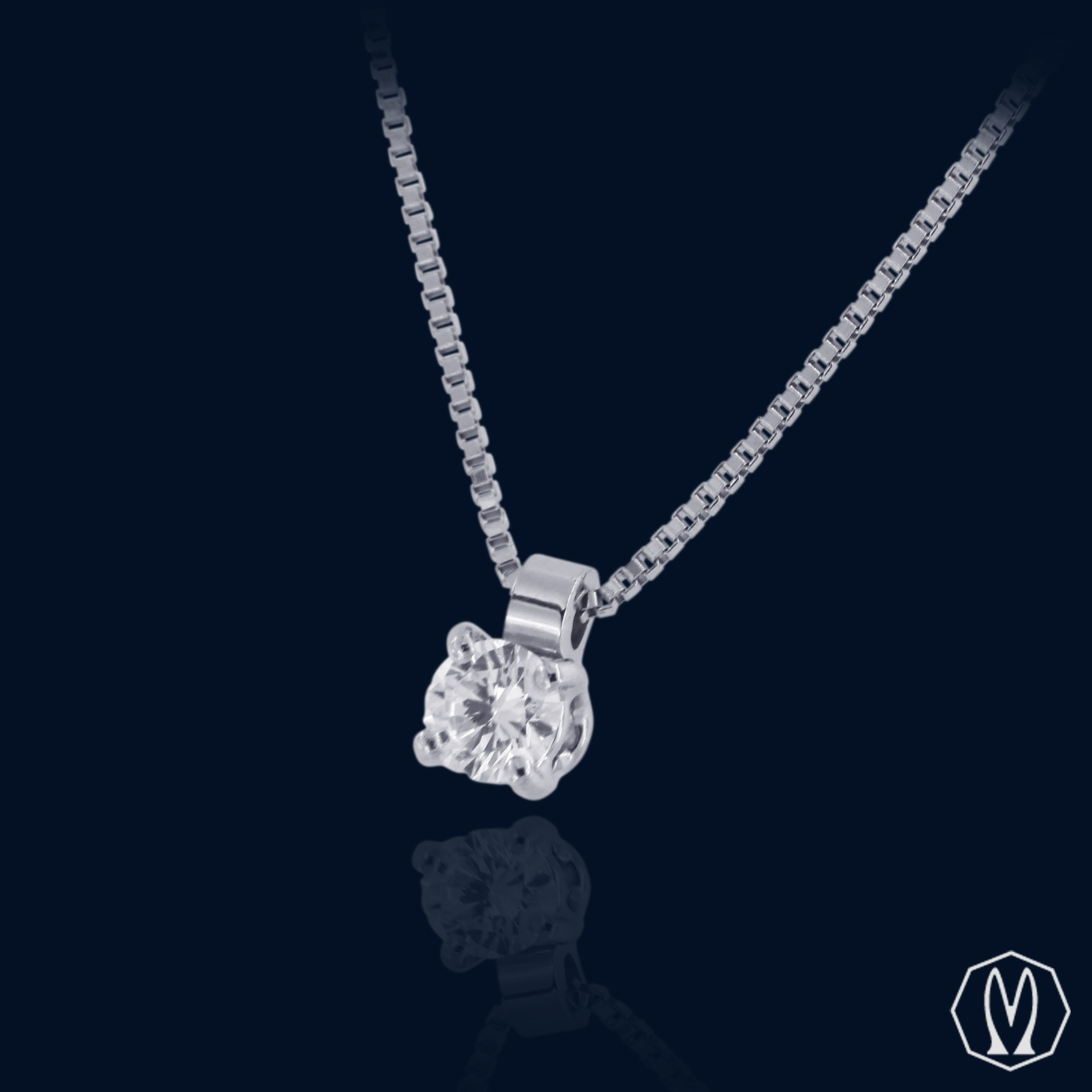 Girocollo Punto Luce Diamante Ct 0.19 Oro18kt