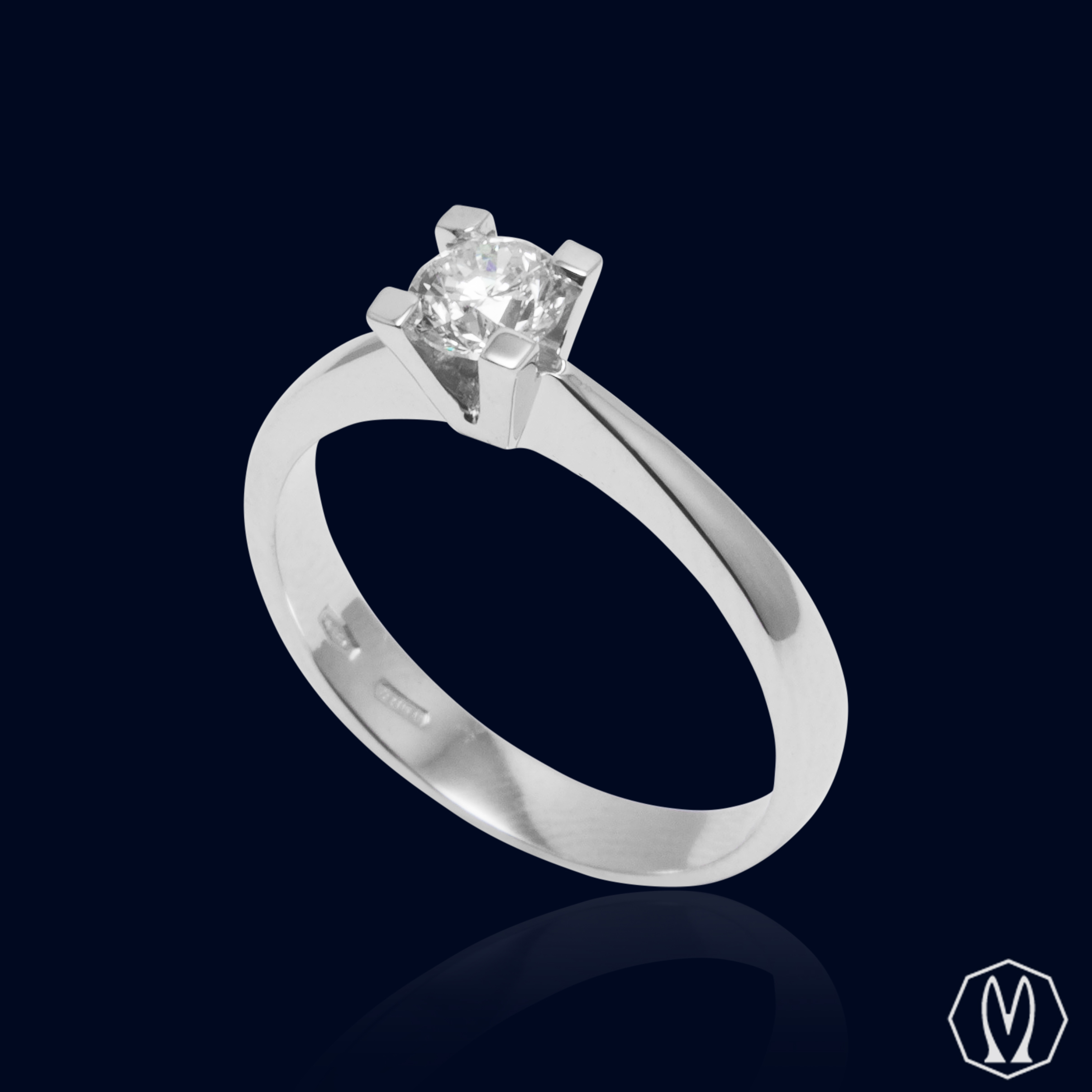 Solitario Diamante GIA Ct 0,38 Oro18kt