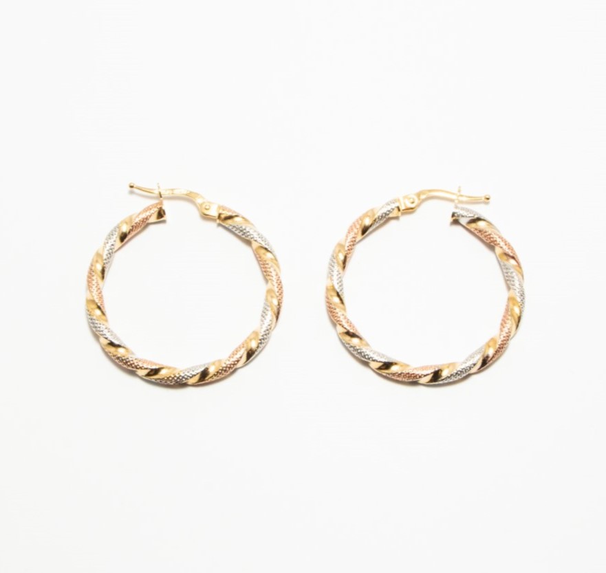 Orecchini Torchon 3 Colori Oro 18kt