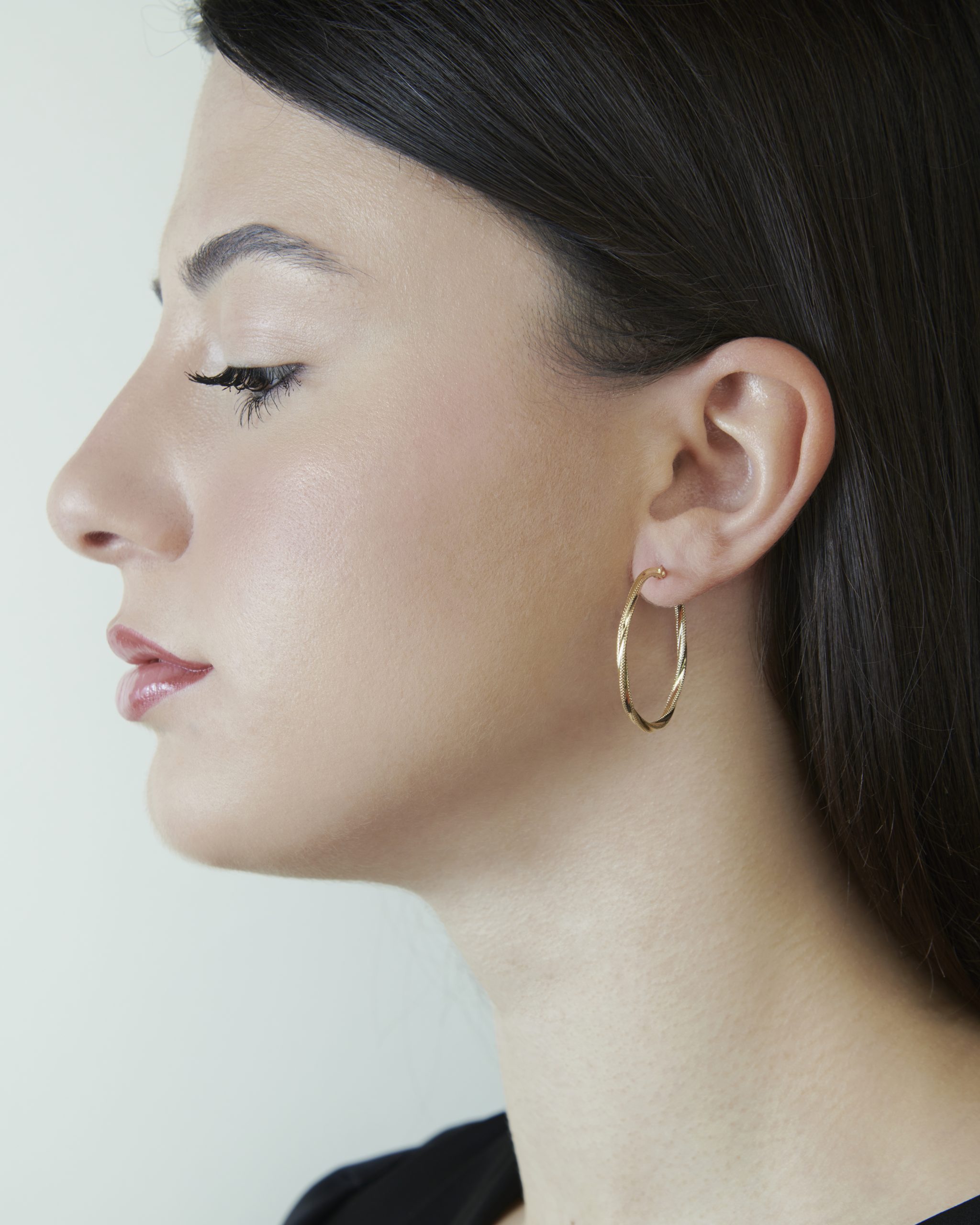 Orecchini A Cerchio Spessi Placcati Oro 18k Con Perla Bianca, Pendenti Lunghi Eleganti Per Donna, Gioielli Minimalisti