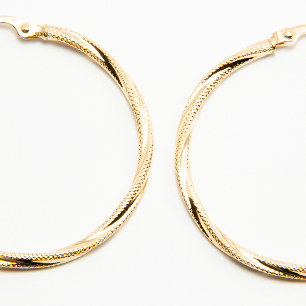 Orecchini Torchon Oro 18kt cm 2,8 - immagine 3