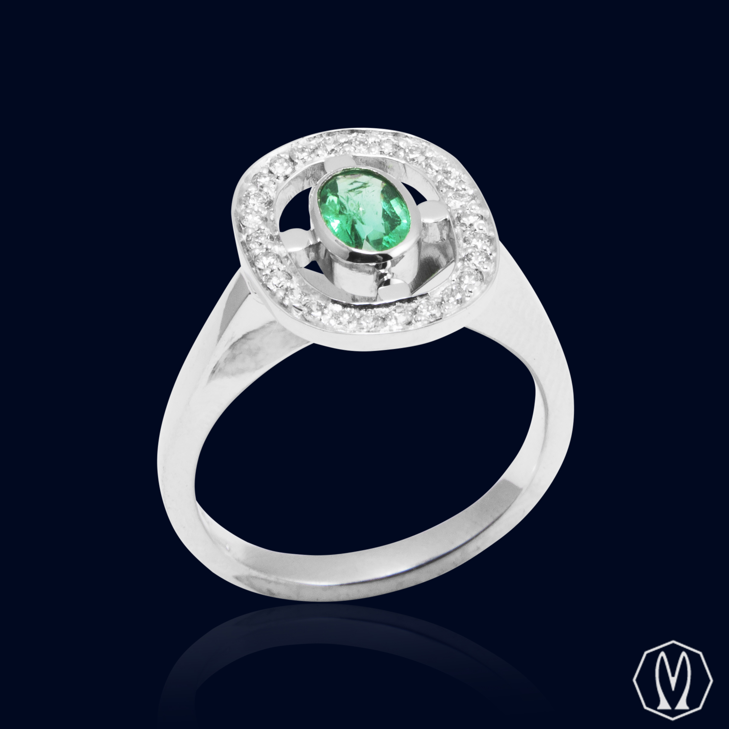 Anello Smeraldo e Diamanti