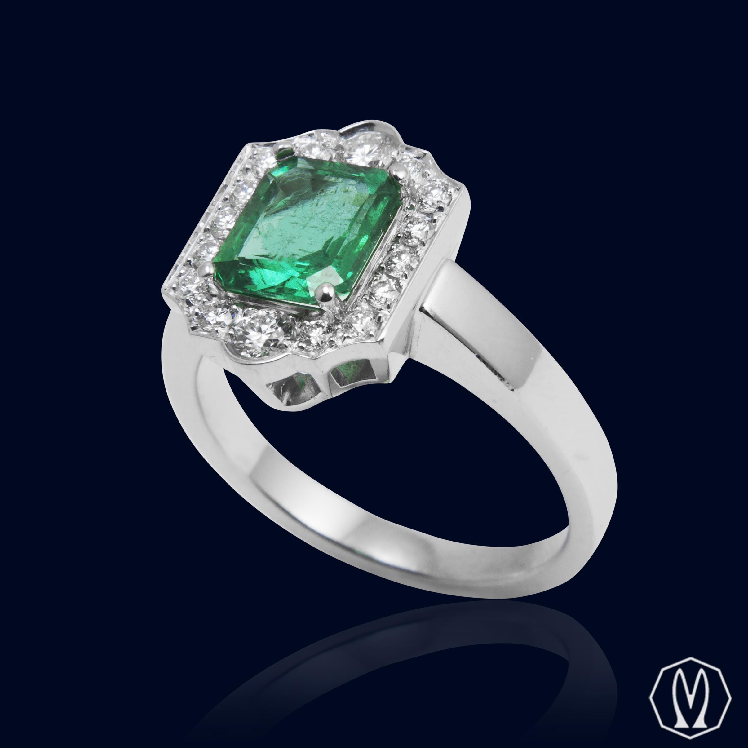 Anello Smeraldo e Diamanti
