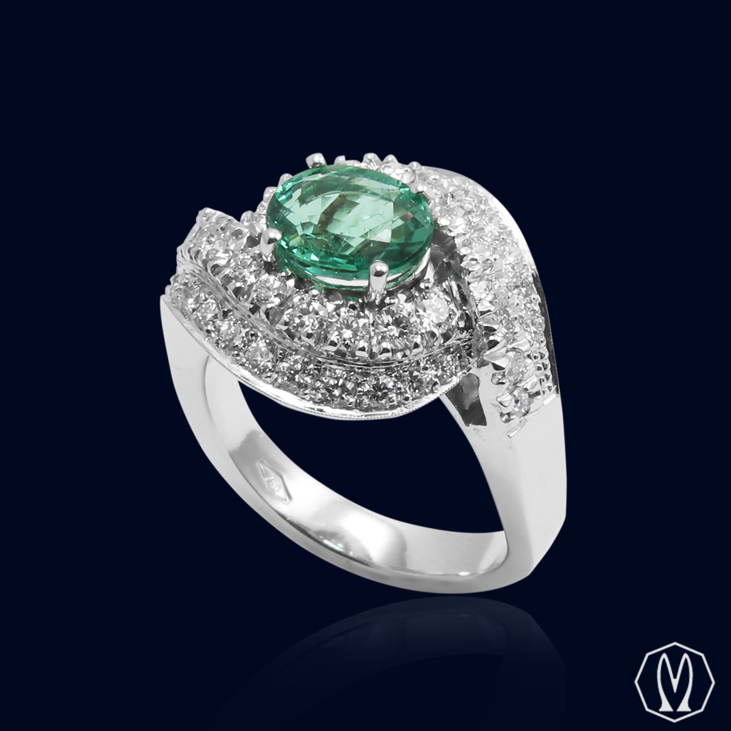 Anello Smeraldo e Diamanti