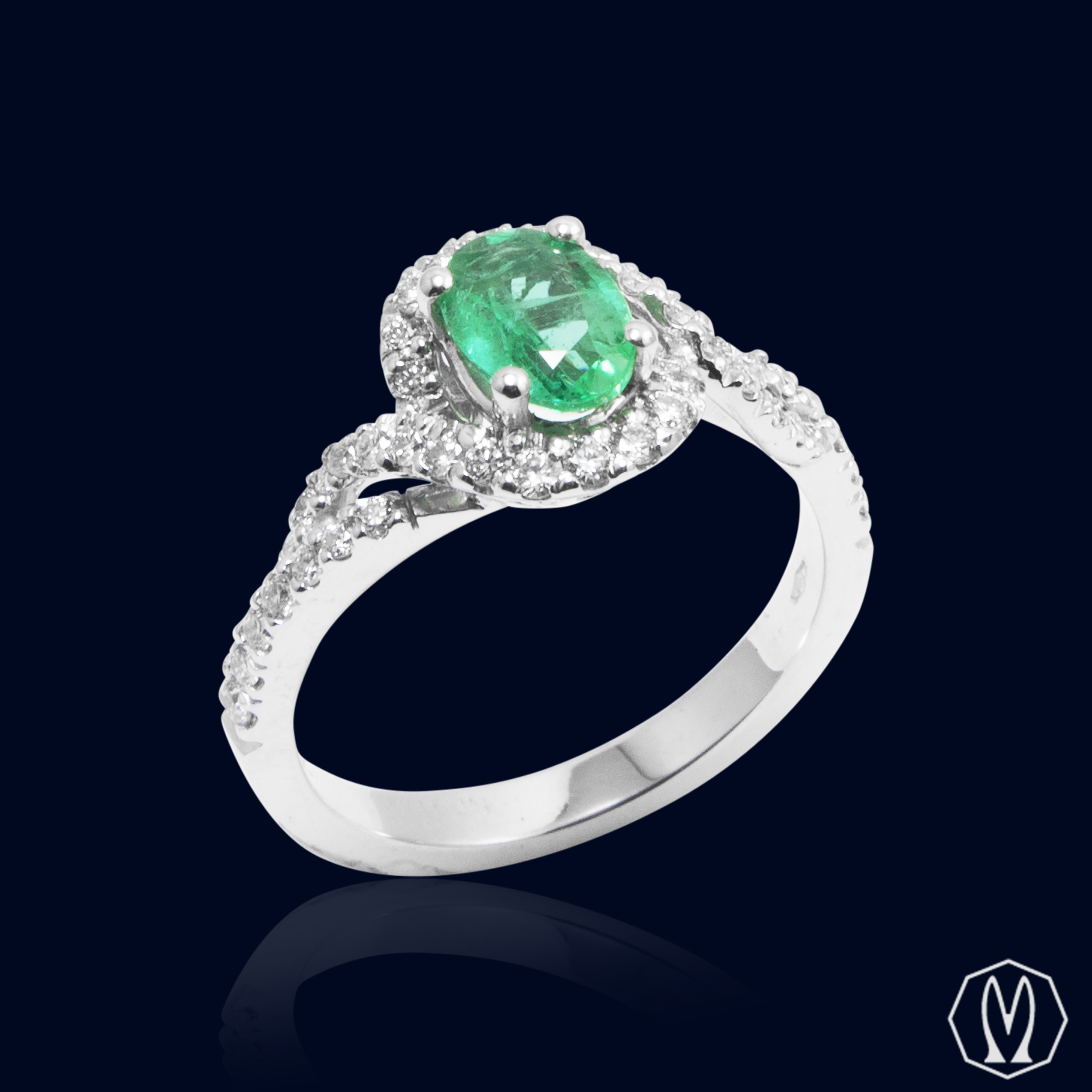Anello Smeraldo e Diamanti