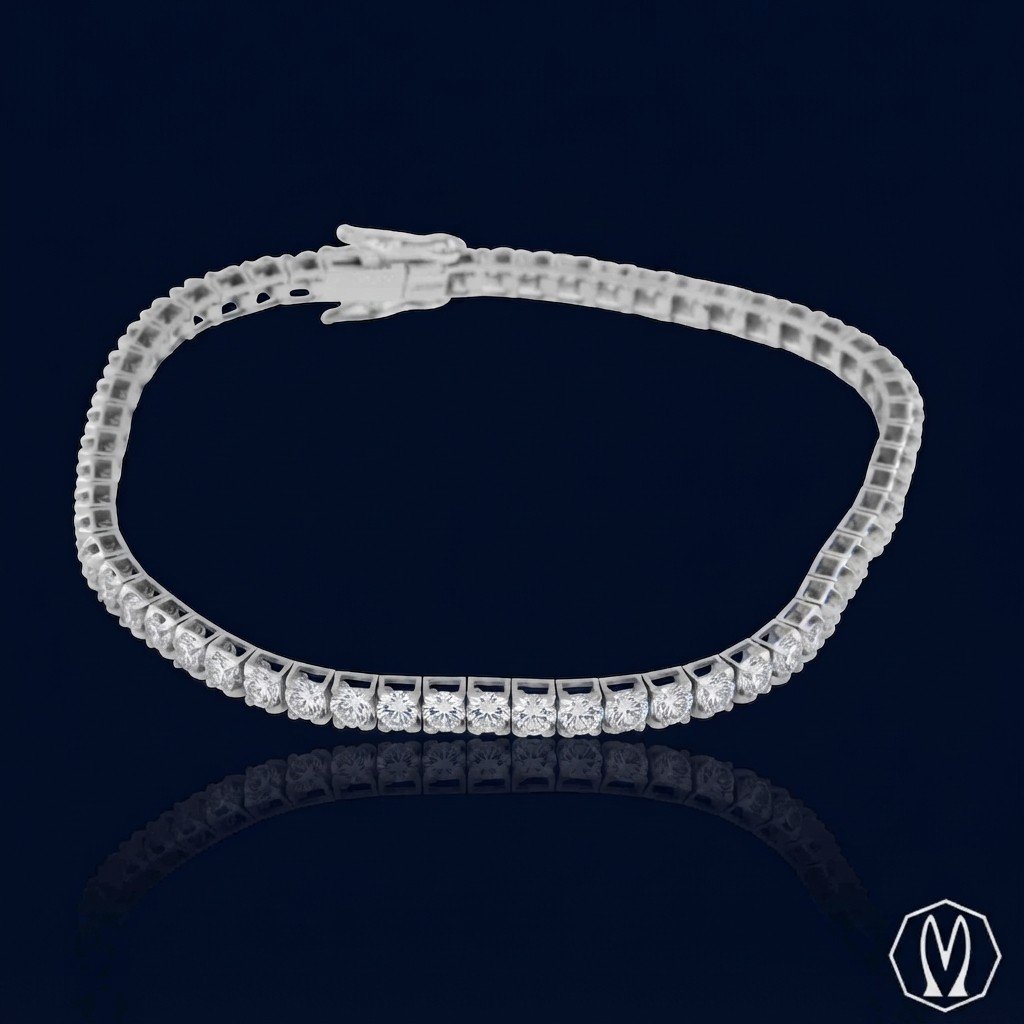 Bracciale Tennis Diamanti Ct 4,62 e Oro 18kt