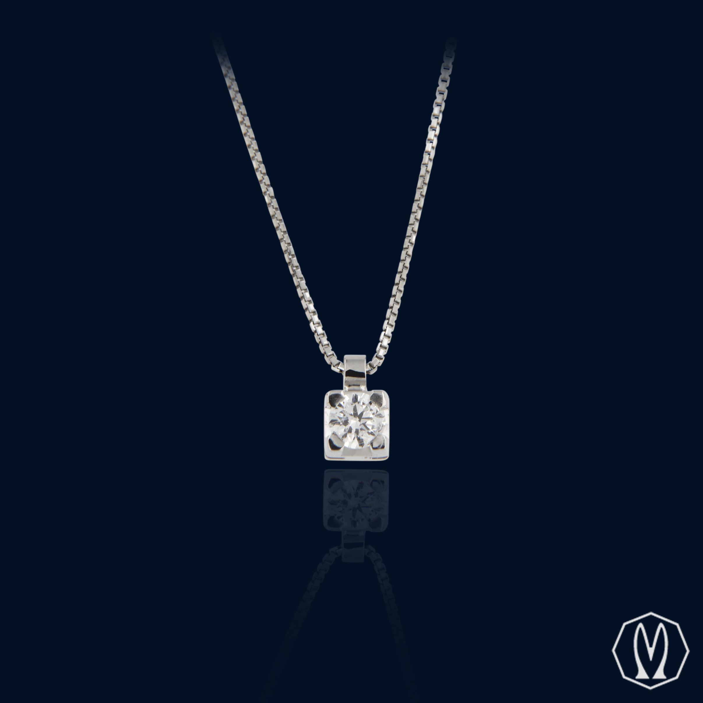 Girocollo Punto Luce Diamante Ct 0.07 Oro18kt