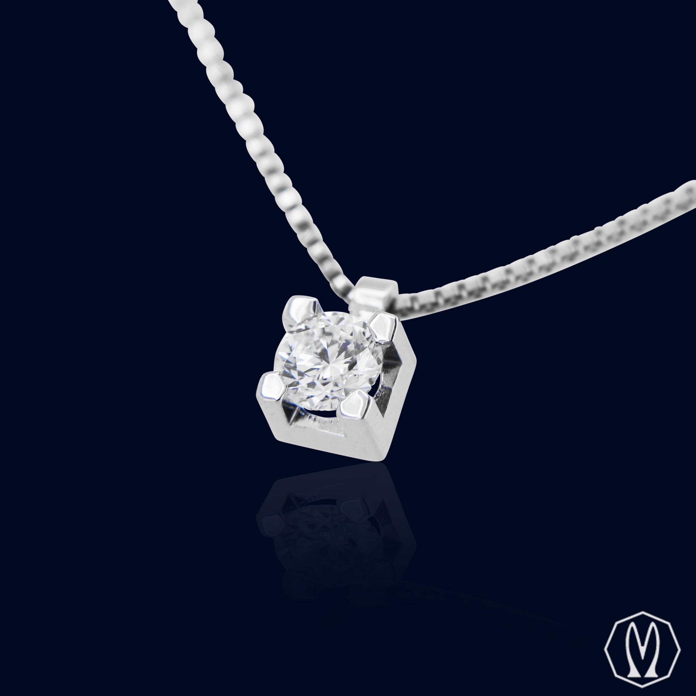 Girocollo Punto Luce Diamante Ct 0.25 Oro18kt