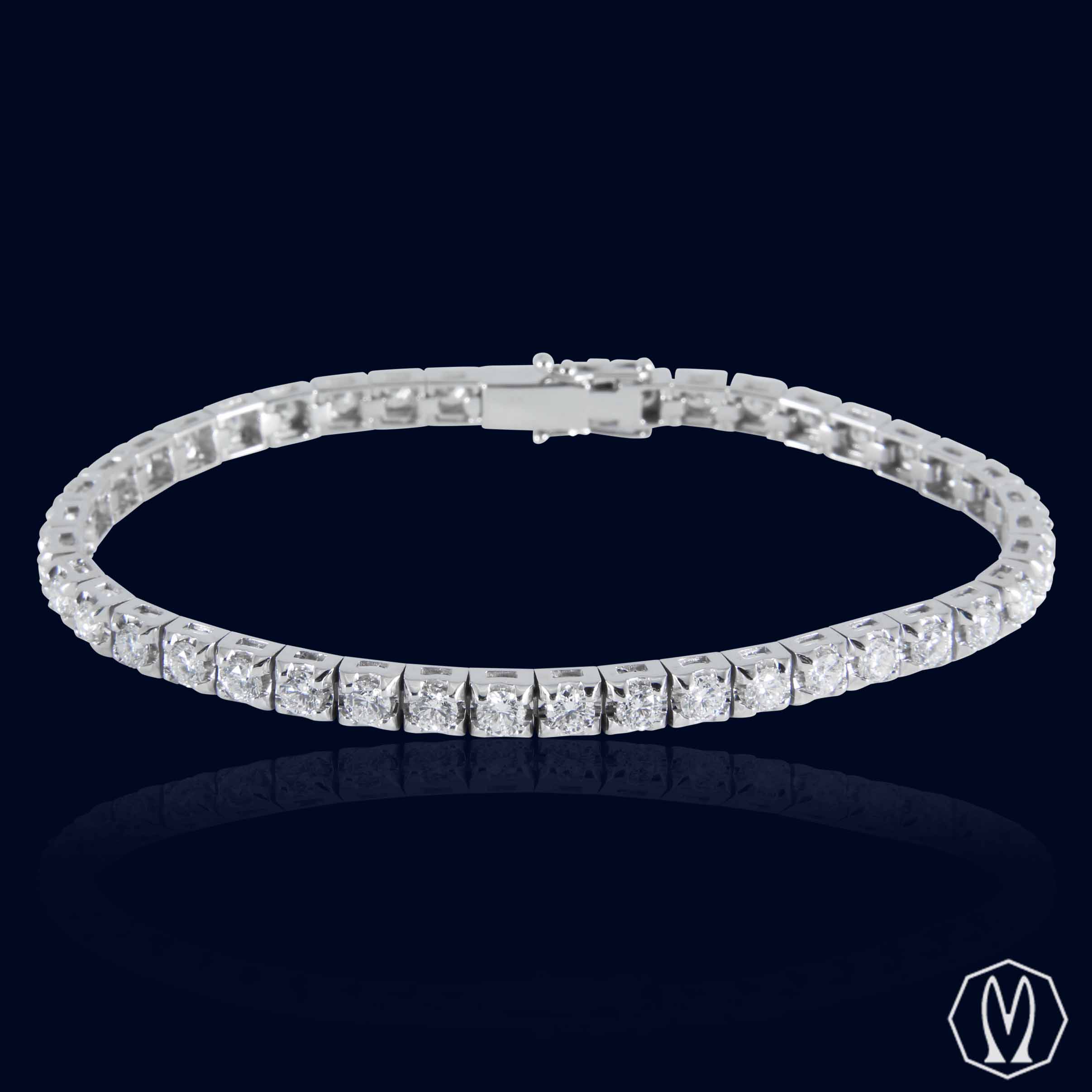 Bracciale Tennis In Oro18kt e Diamanti ct 4.02