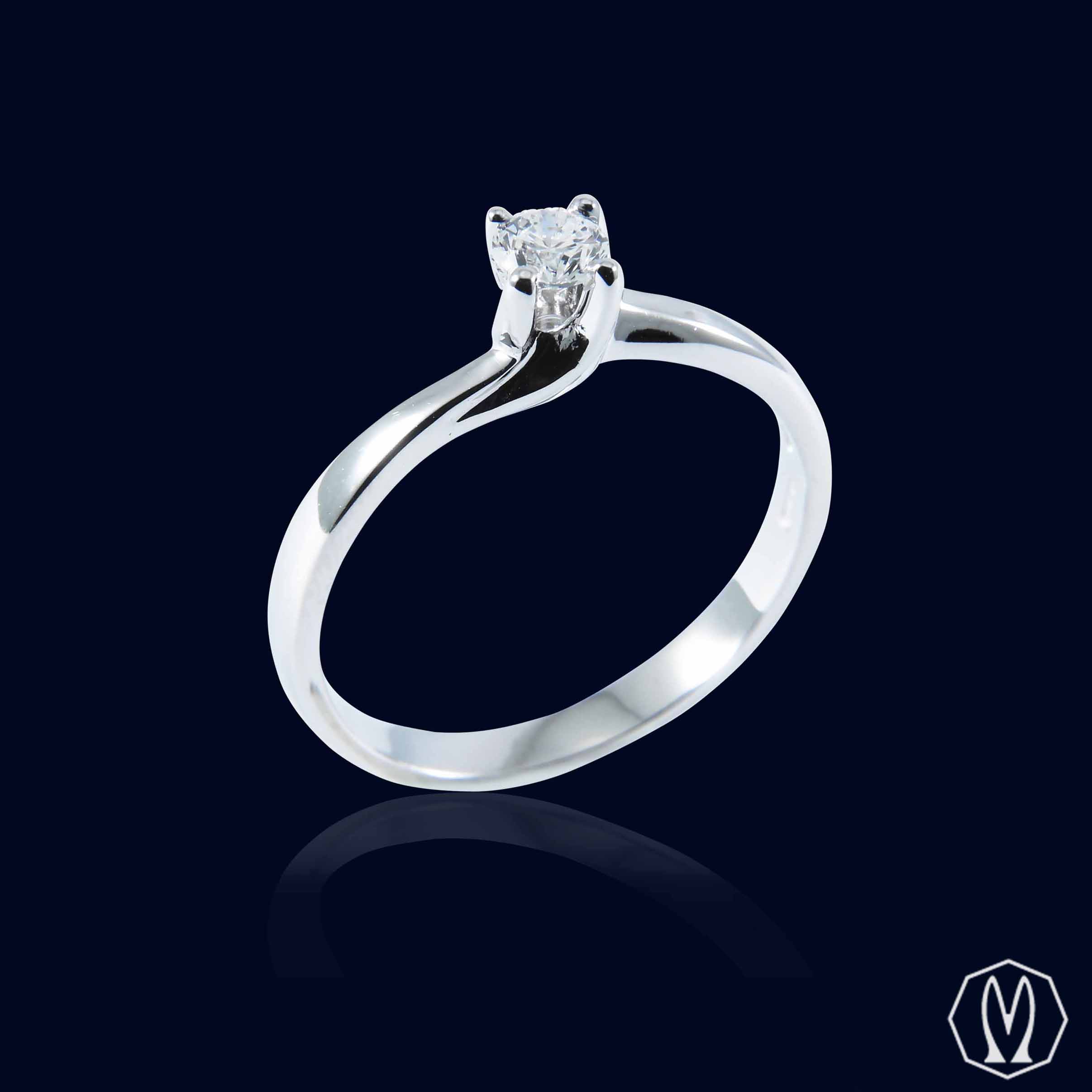 Solitario Diamante ct 0.15 Oro18kt