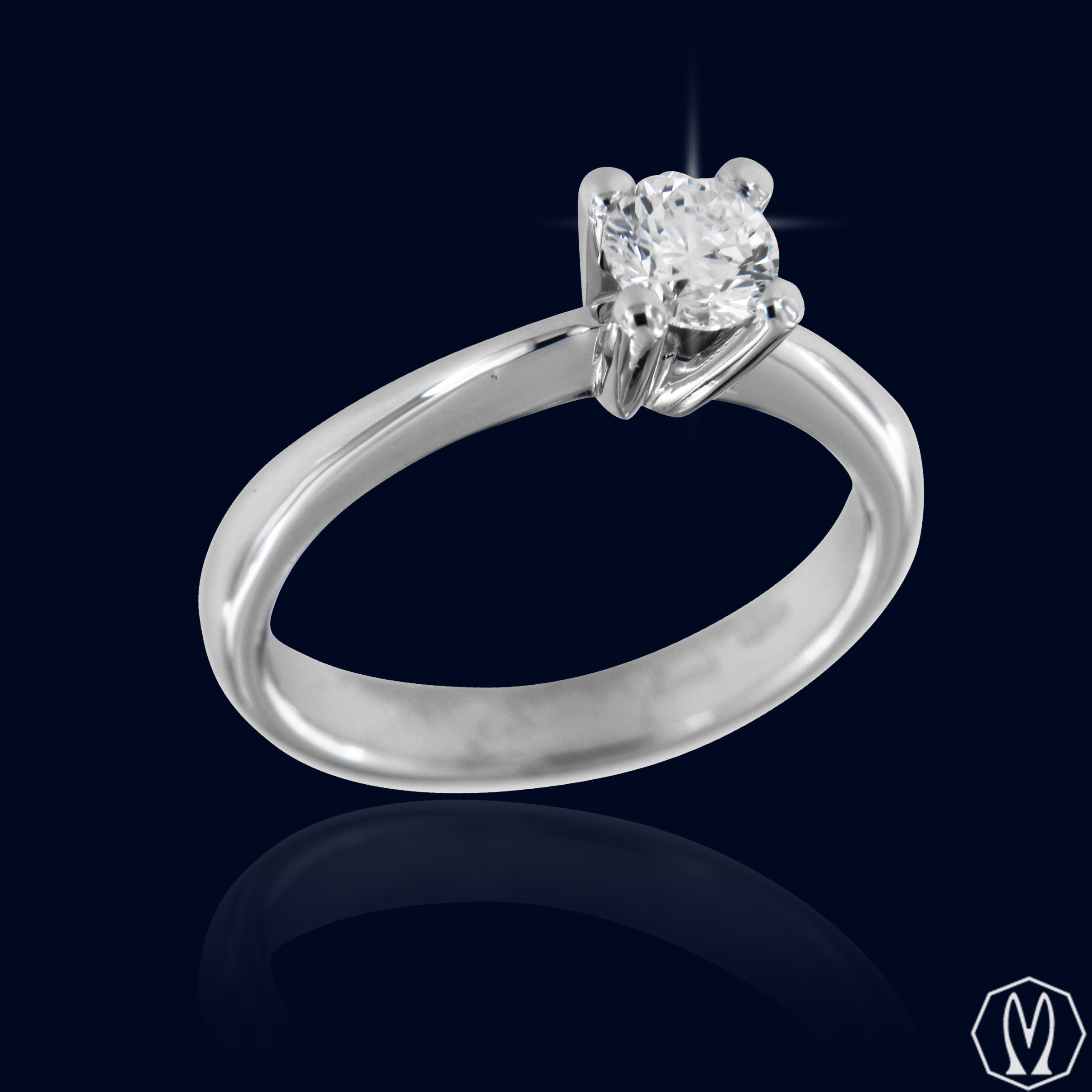 Solitario Diamante Ct 0.41 Oro 18KT