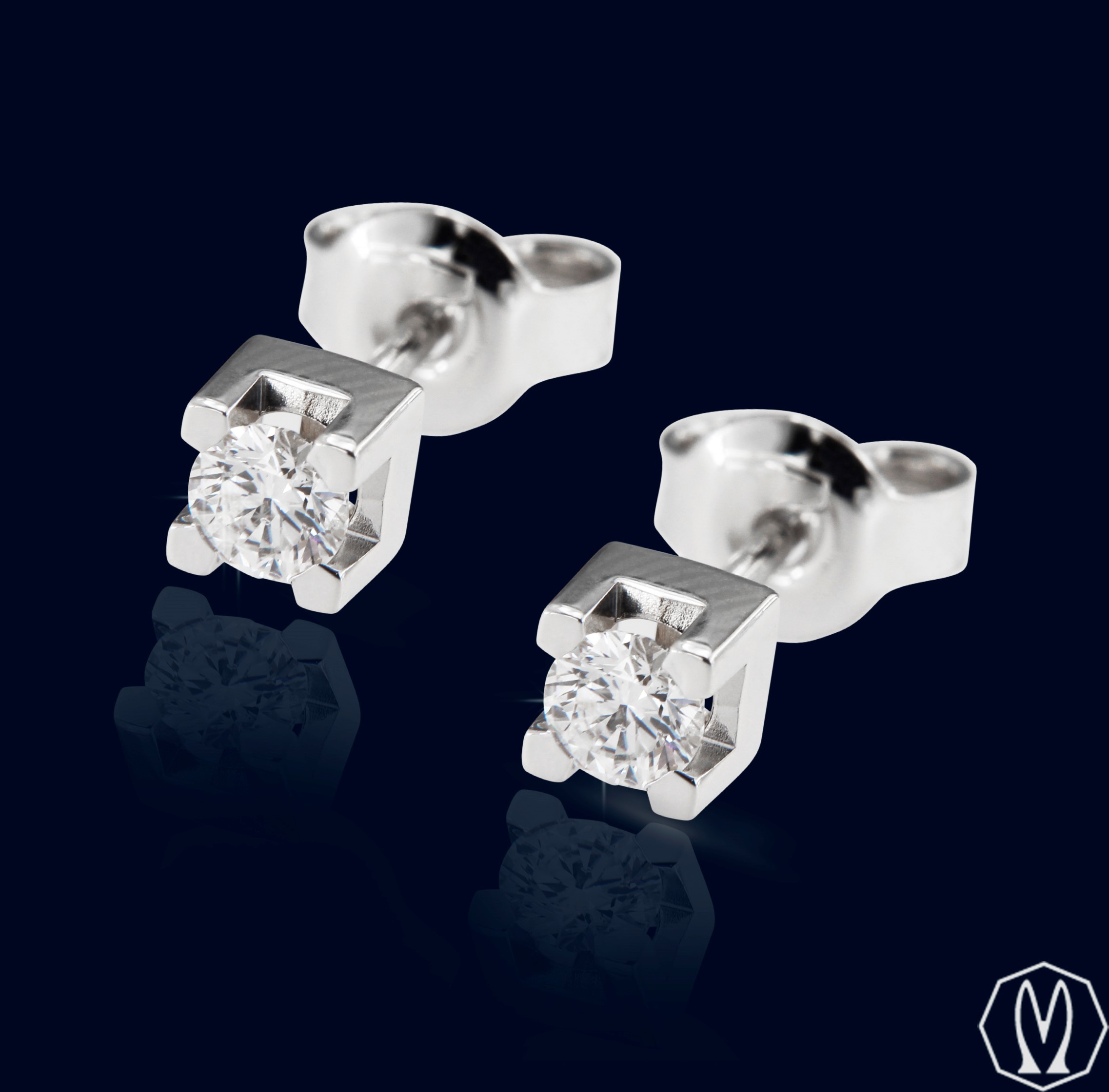 Orecchini Punto Luce Diamanti Ct 0,48 Oro18kt