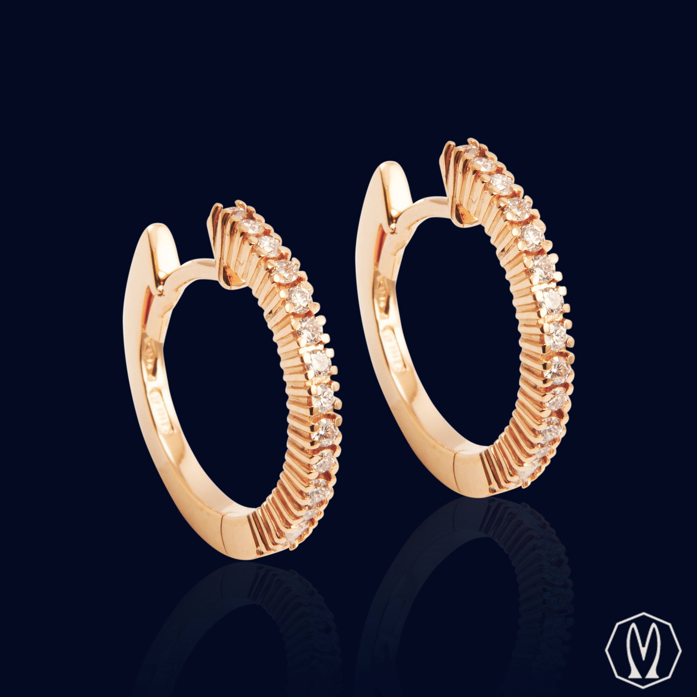 Orecchini Cerchio Diamanti Oro18Kt