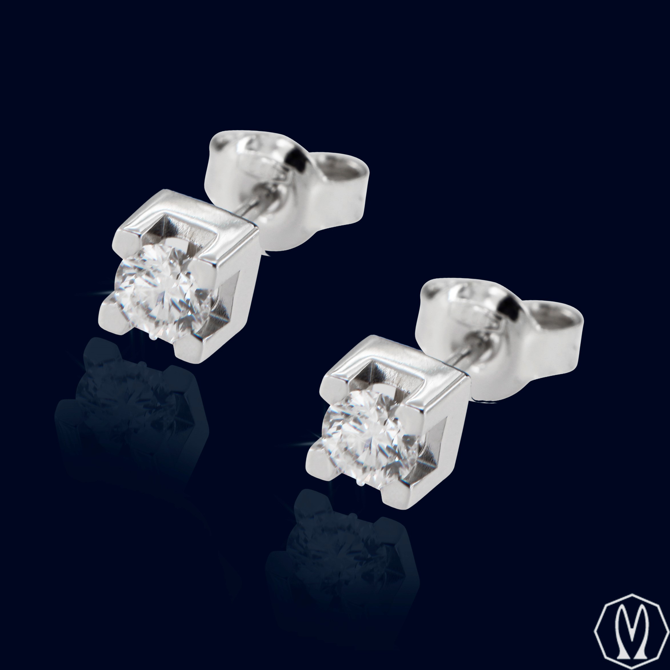 Orecchini Punto Luce Diamanti Ct 0.80 Oro18kt