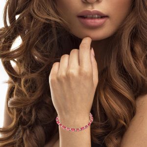 GW Bracciale Donna Oro Rosa In Argento 925 Con Zirconi Rosa – Ciondolo 16,5 Mm – Regalo Compleanno Con Panno Incluso - 4