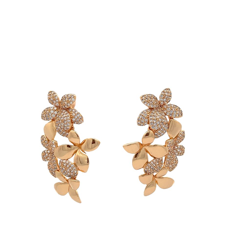 Lucky Brand Orecchini A Cerchio Con Fiori Secchi – Oro – Ottone Placcato Oro – Pendenti Floreali