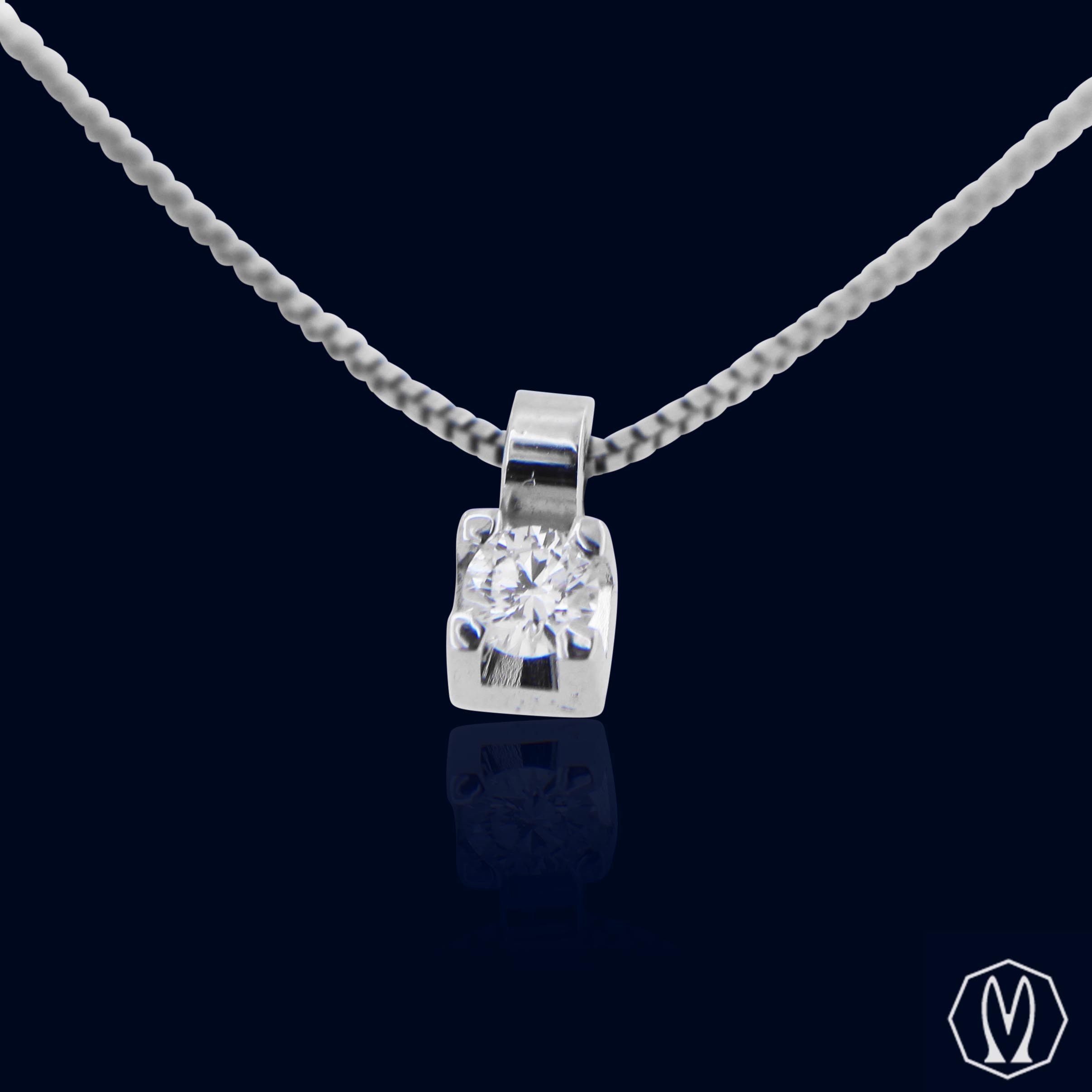 Girocollo Punto Luce Diamante Ct 0.15 Oro18kt