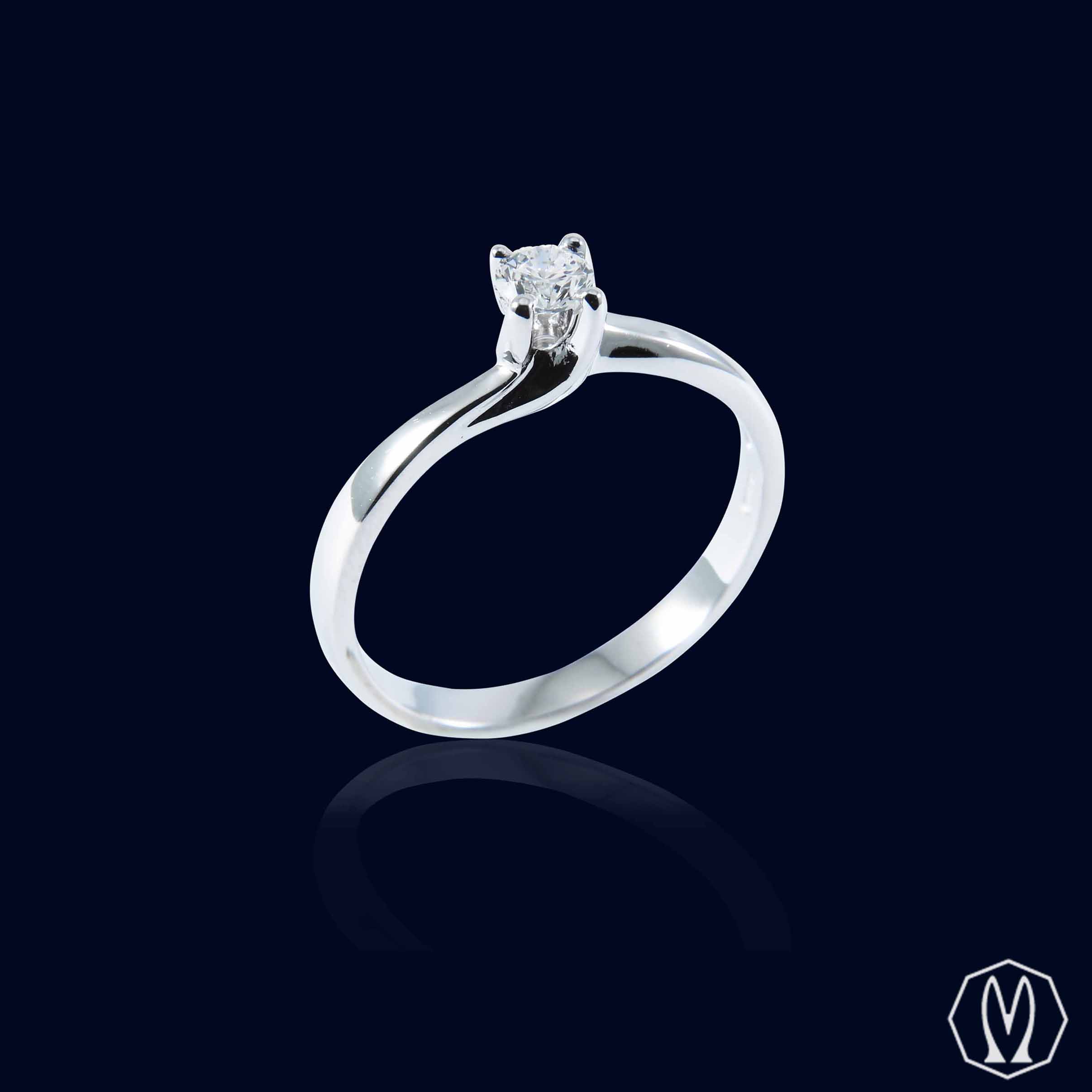 Solitario Diamante Oro18kt ct 0.15