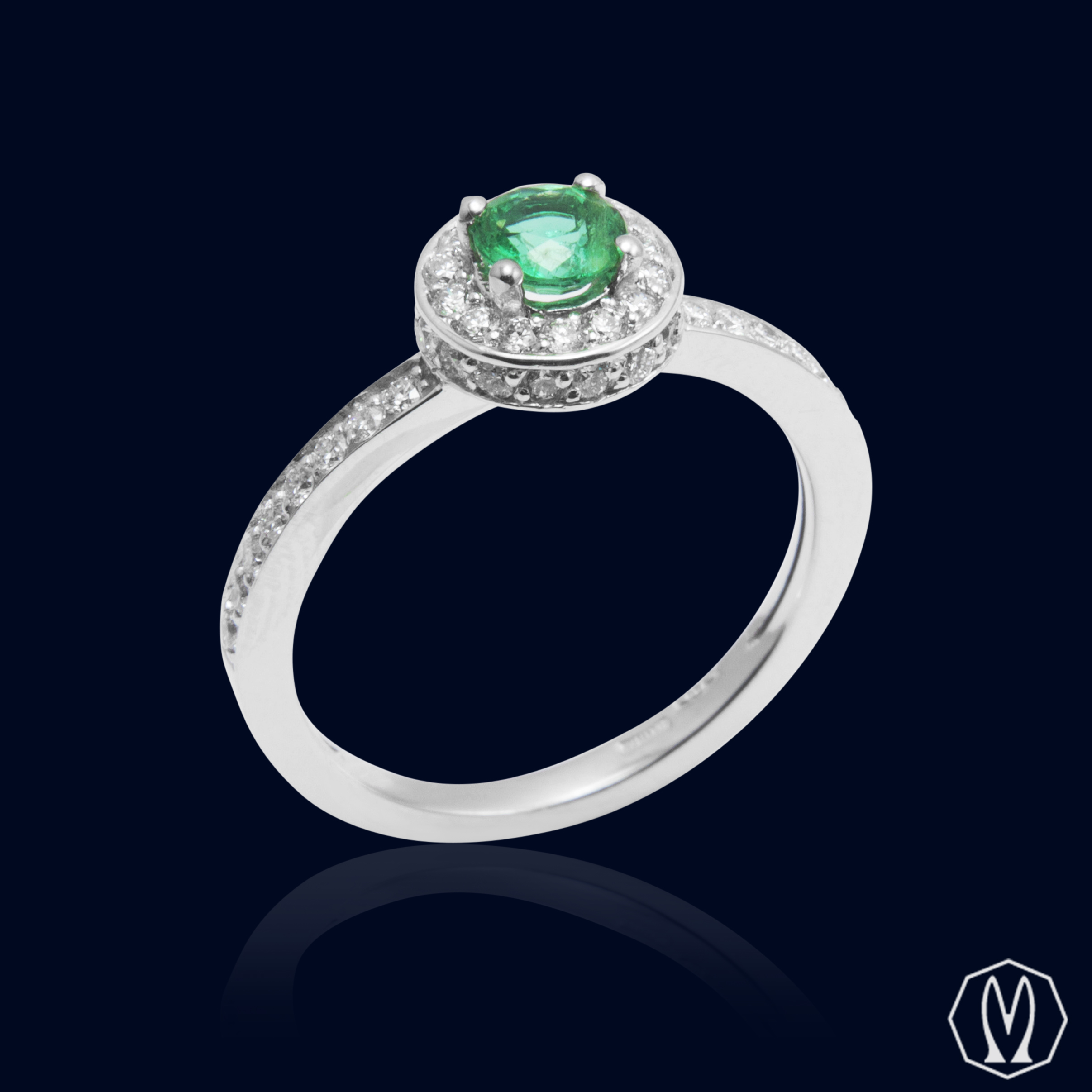 Anello Smeraldo e Diamanti