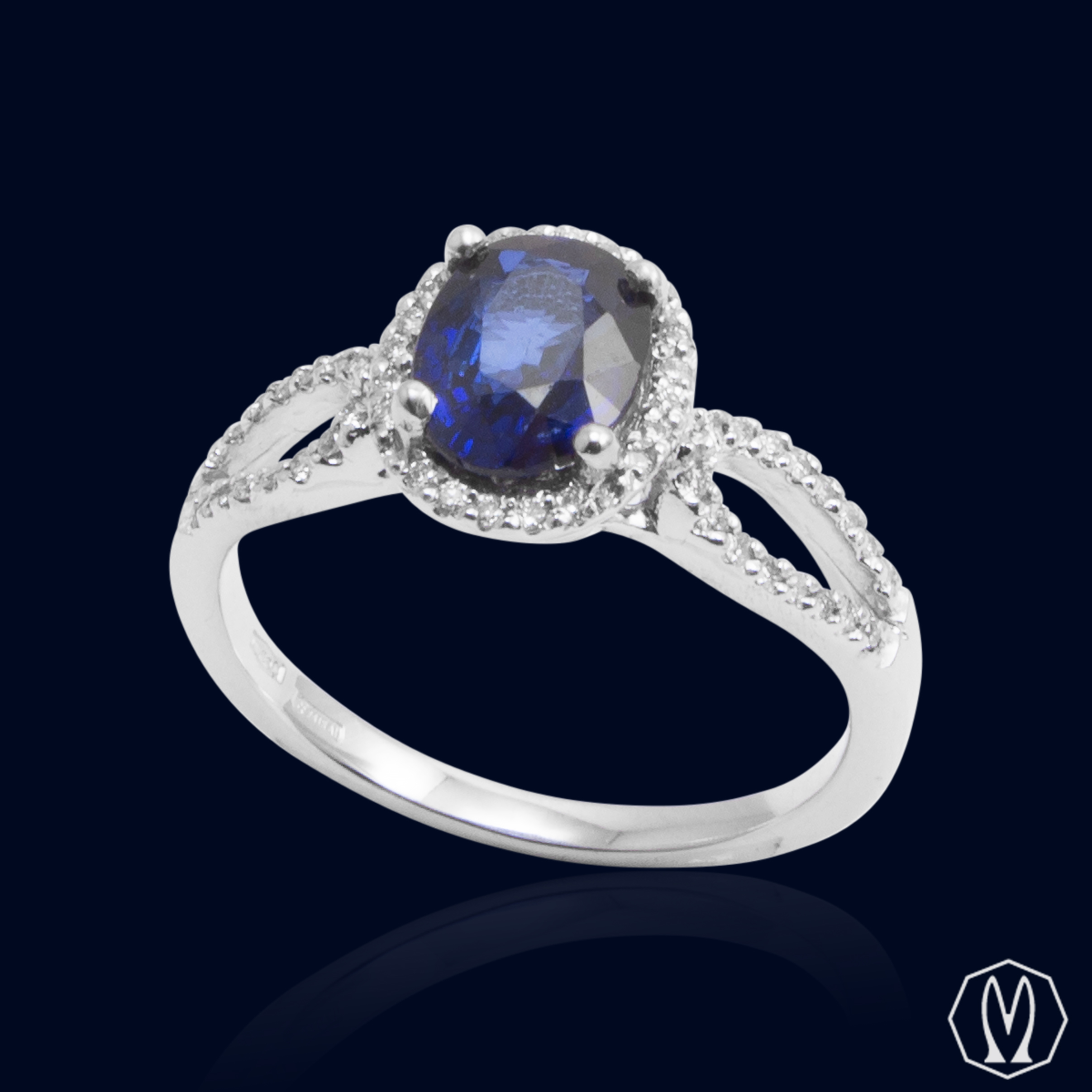 Anello Zaffiro e Diamanti