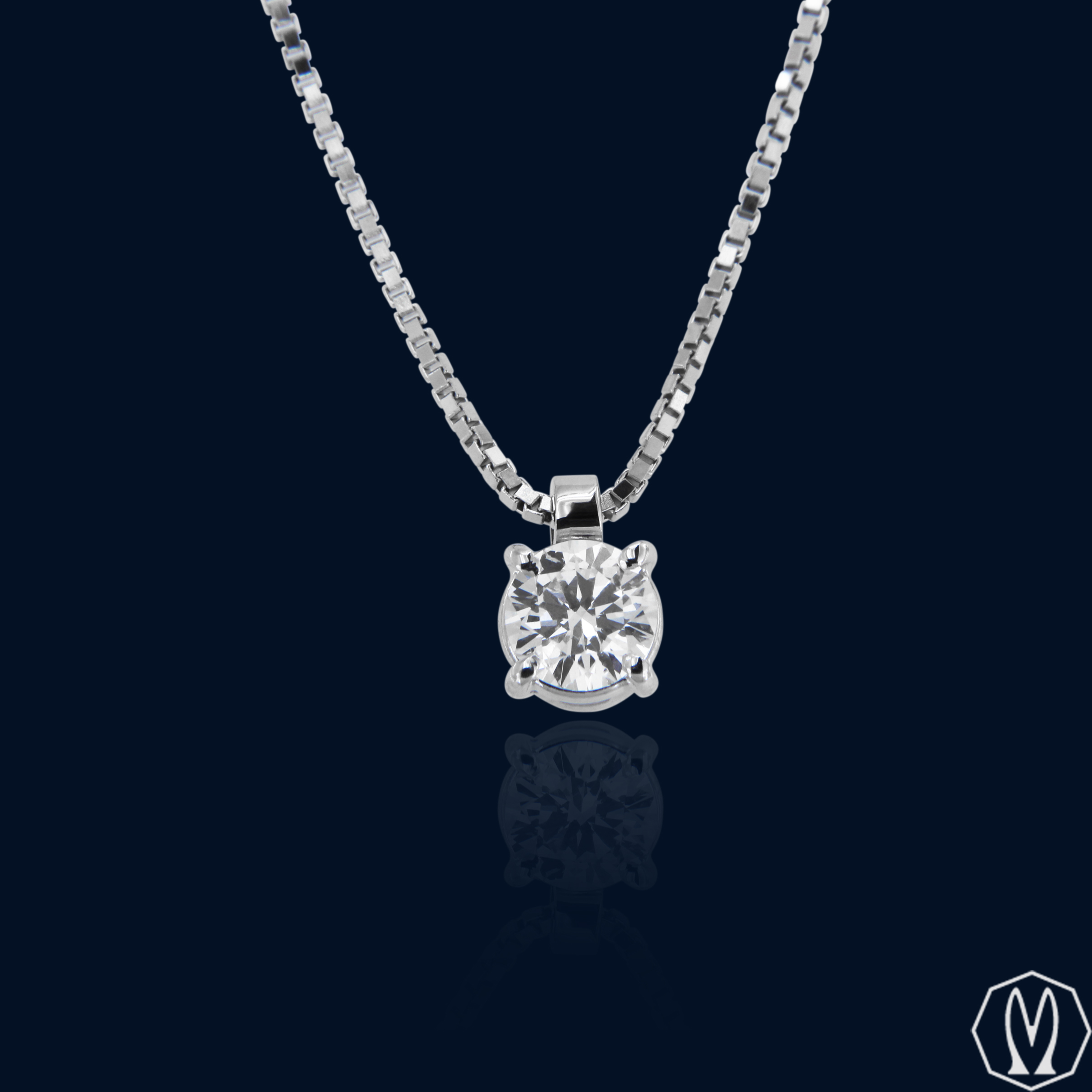 Girocollo Punto Luce Diamante ct 0,28 Oro18kt