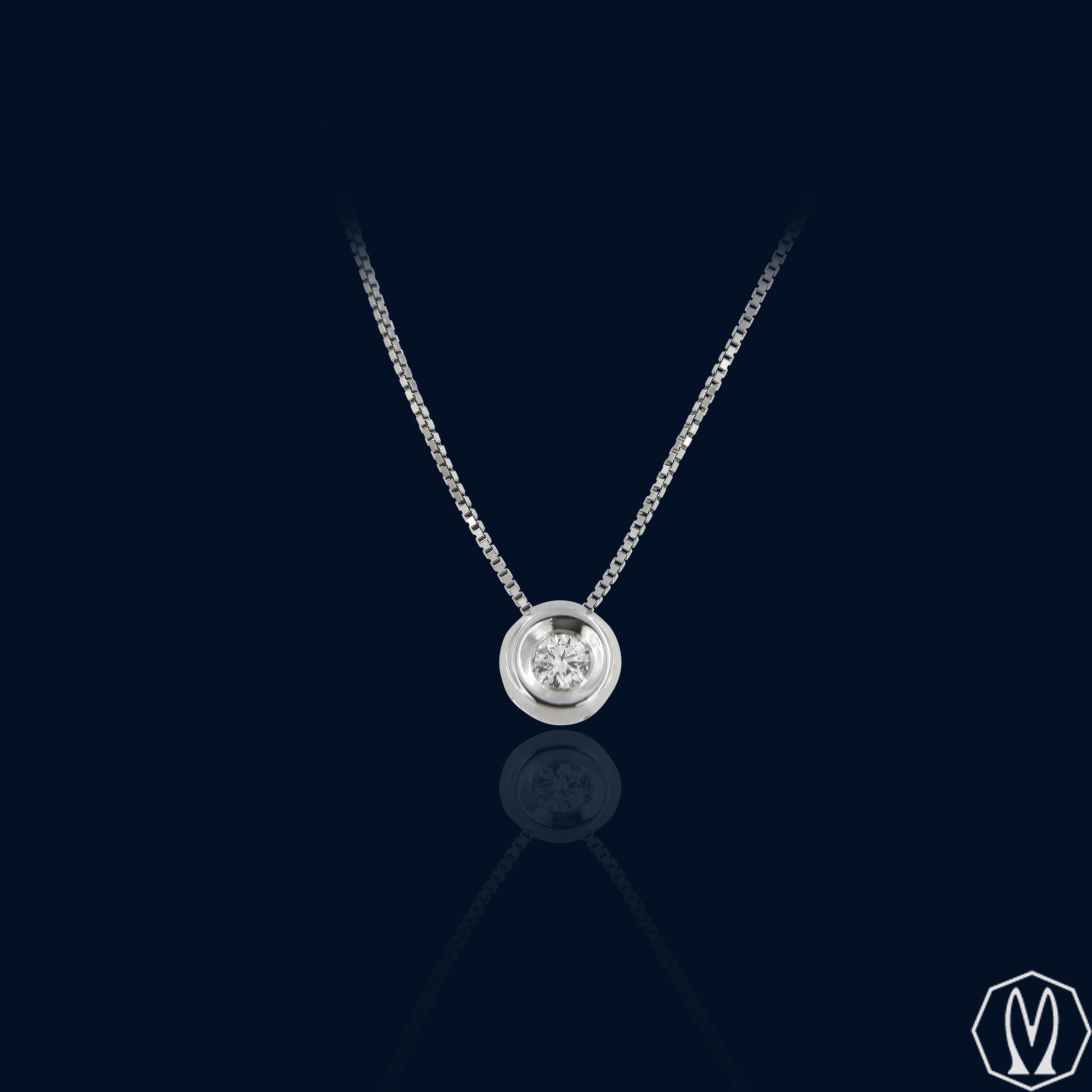 Girocollo Punto Luce Diamante Ct 0.06 Oro18kt
