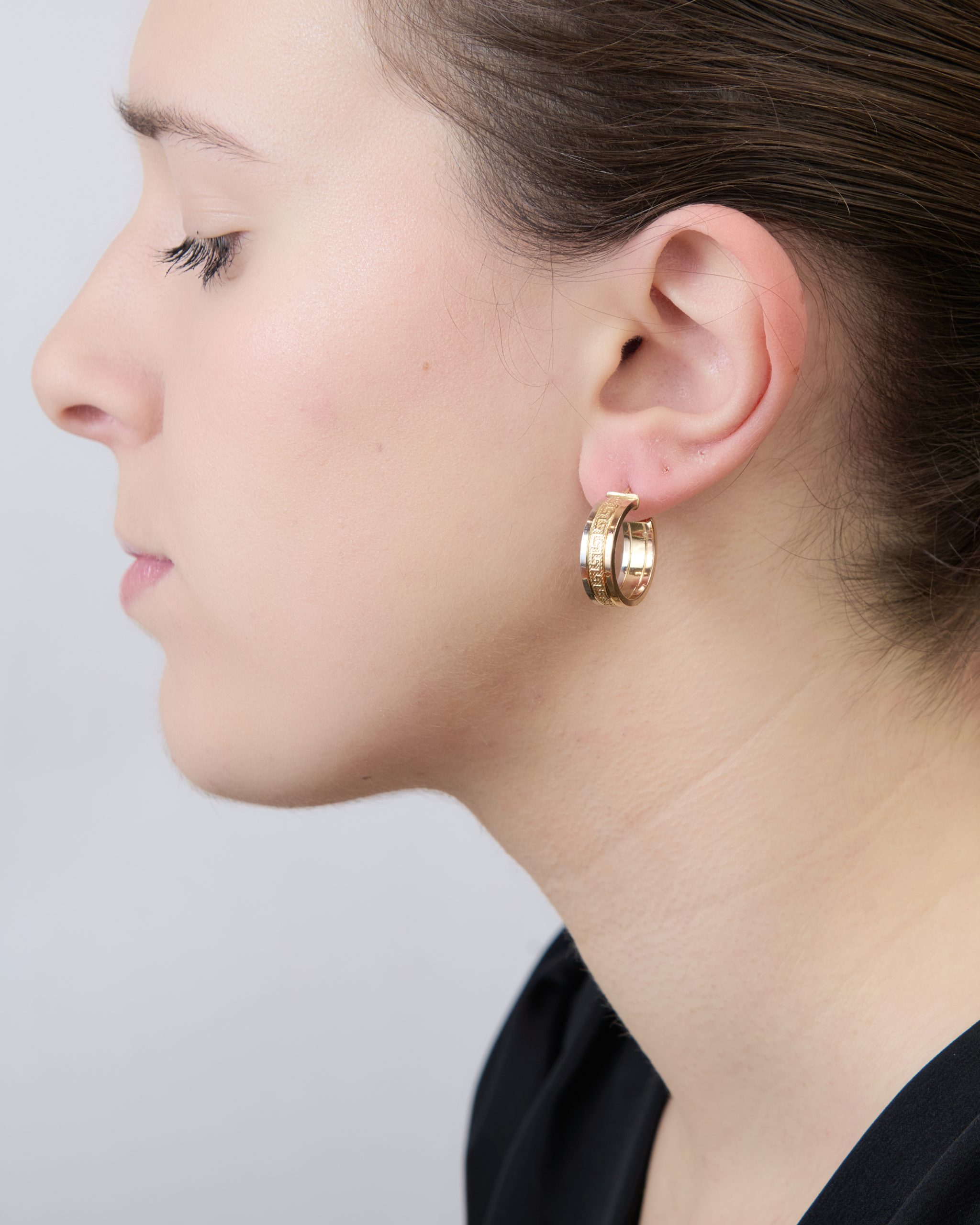 Orecchino Grezzo Con Placca In Oro Giallo 333 (8 Carati) - Diametro 3-6 Mm, Made In Germany