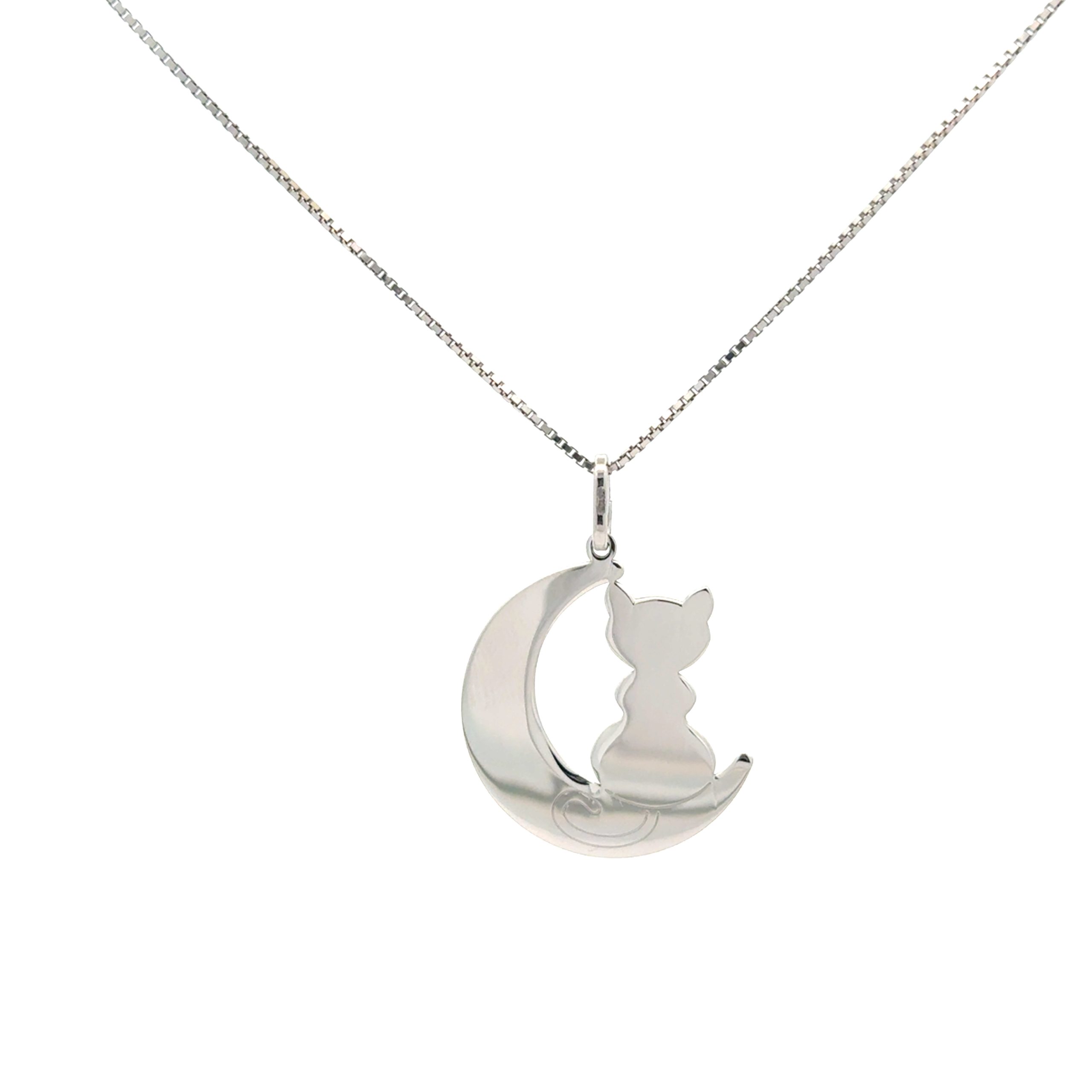 JO WISDOM Collana di Luna Crescente Stella Argento 925 Donna