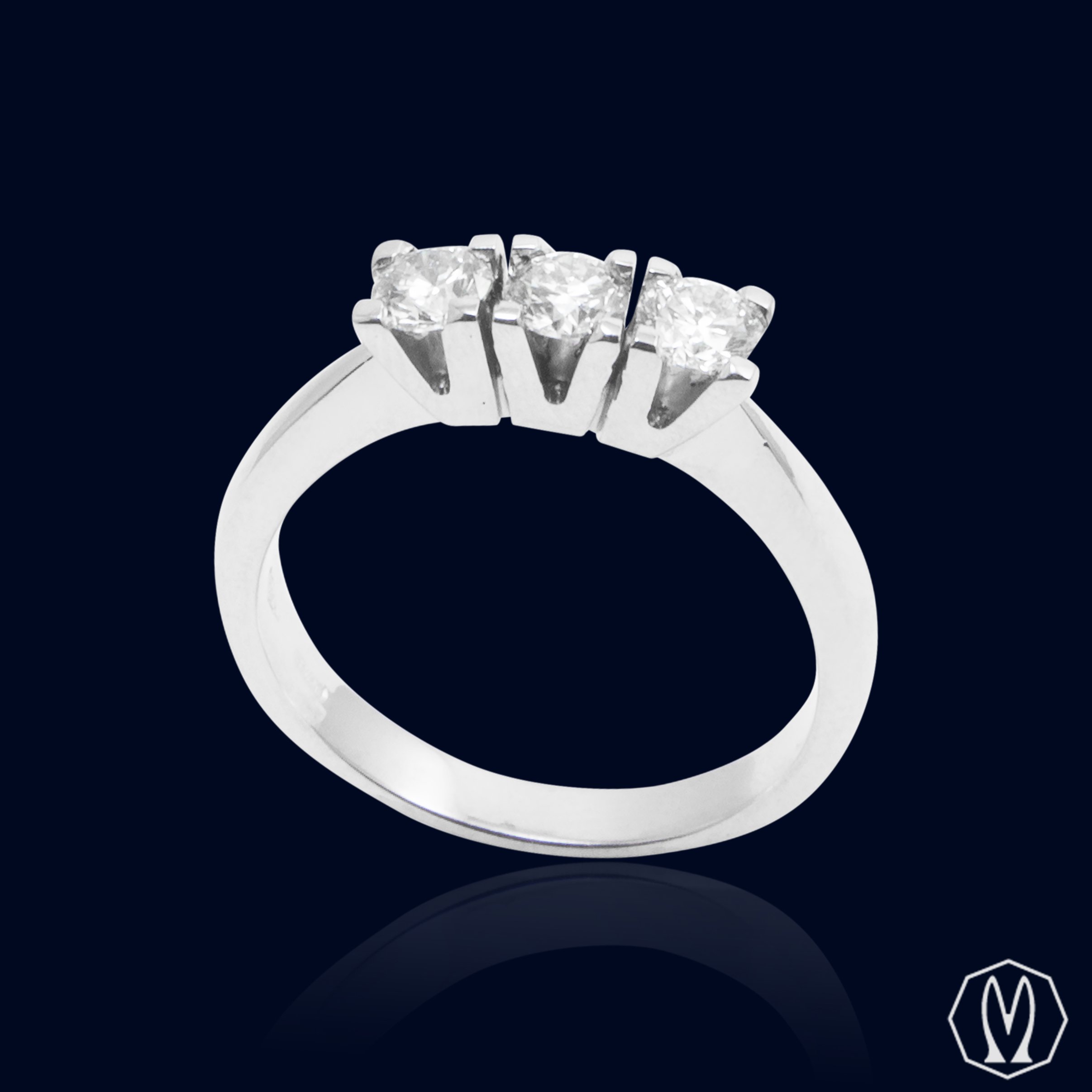 Anello Trilogy Diamanti Oro18kt ct 0,55