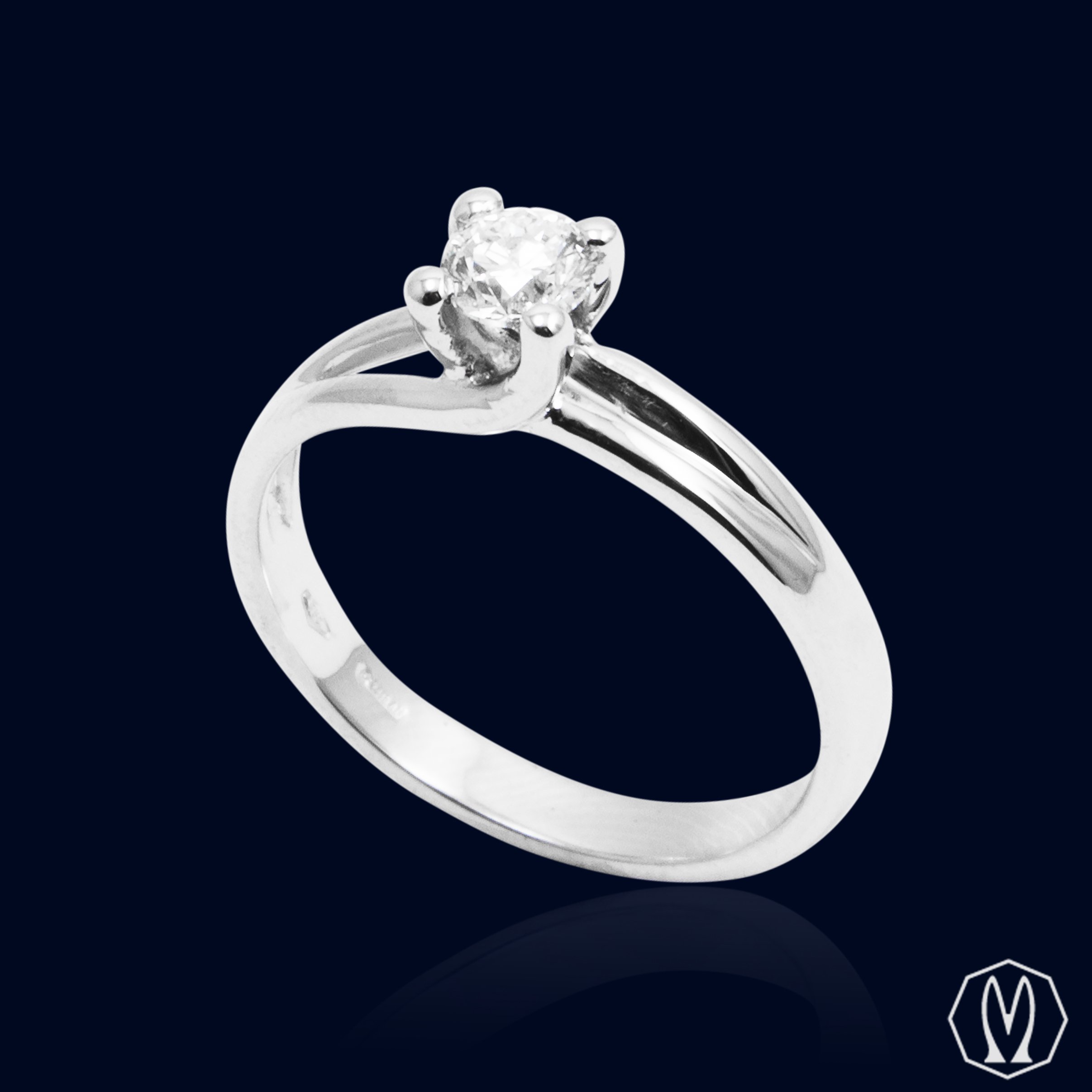 Solitario Oro 18kt e Diamante ct 0.30