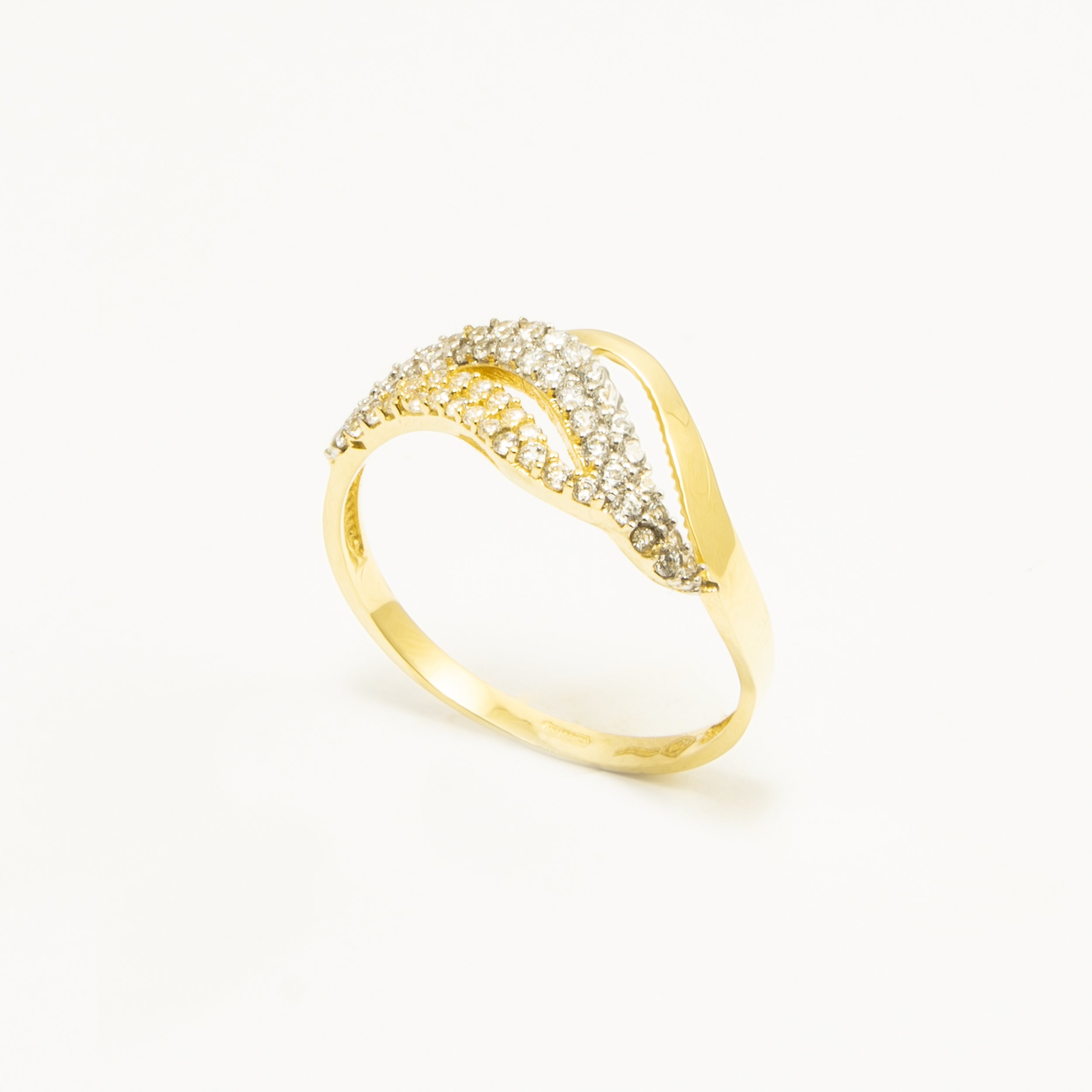 Anello Armonia Bicolore Oro18Kt e Zirconi