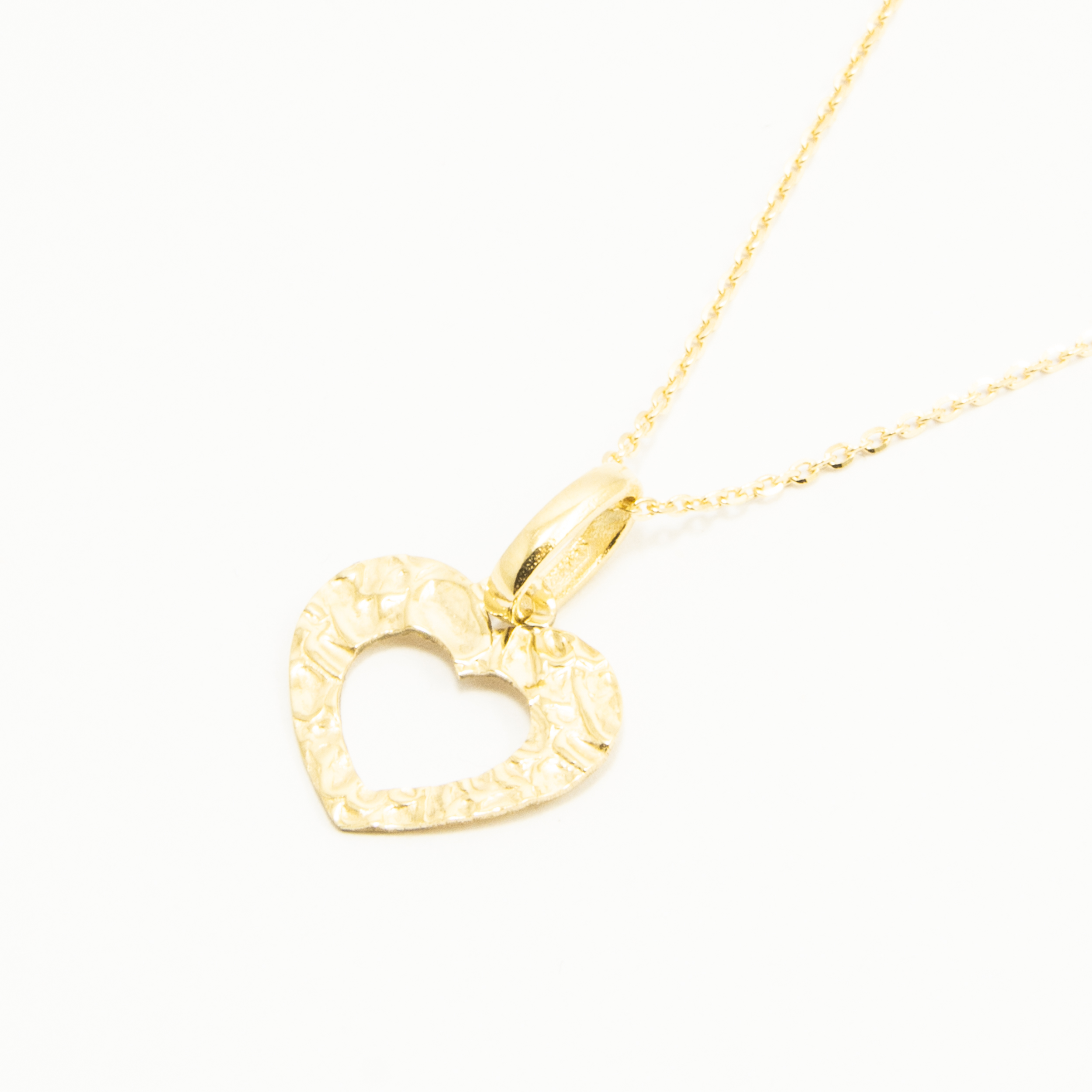 Ciondolo Cuore Martellato in Oro 18kt