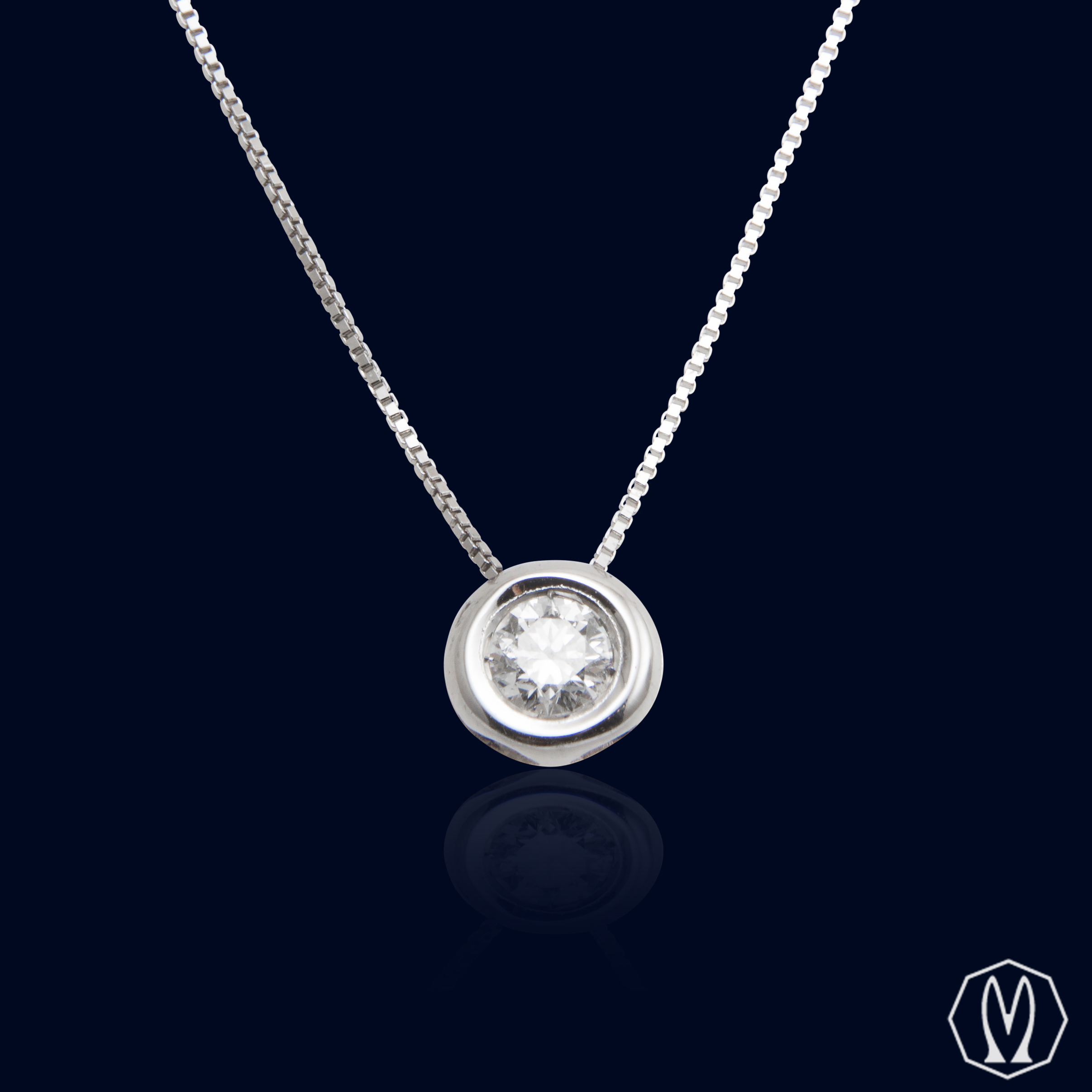 Girocollo Punto Luce Diamante Ct 0.14