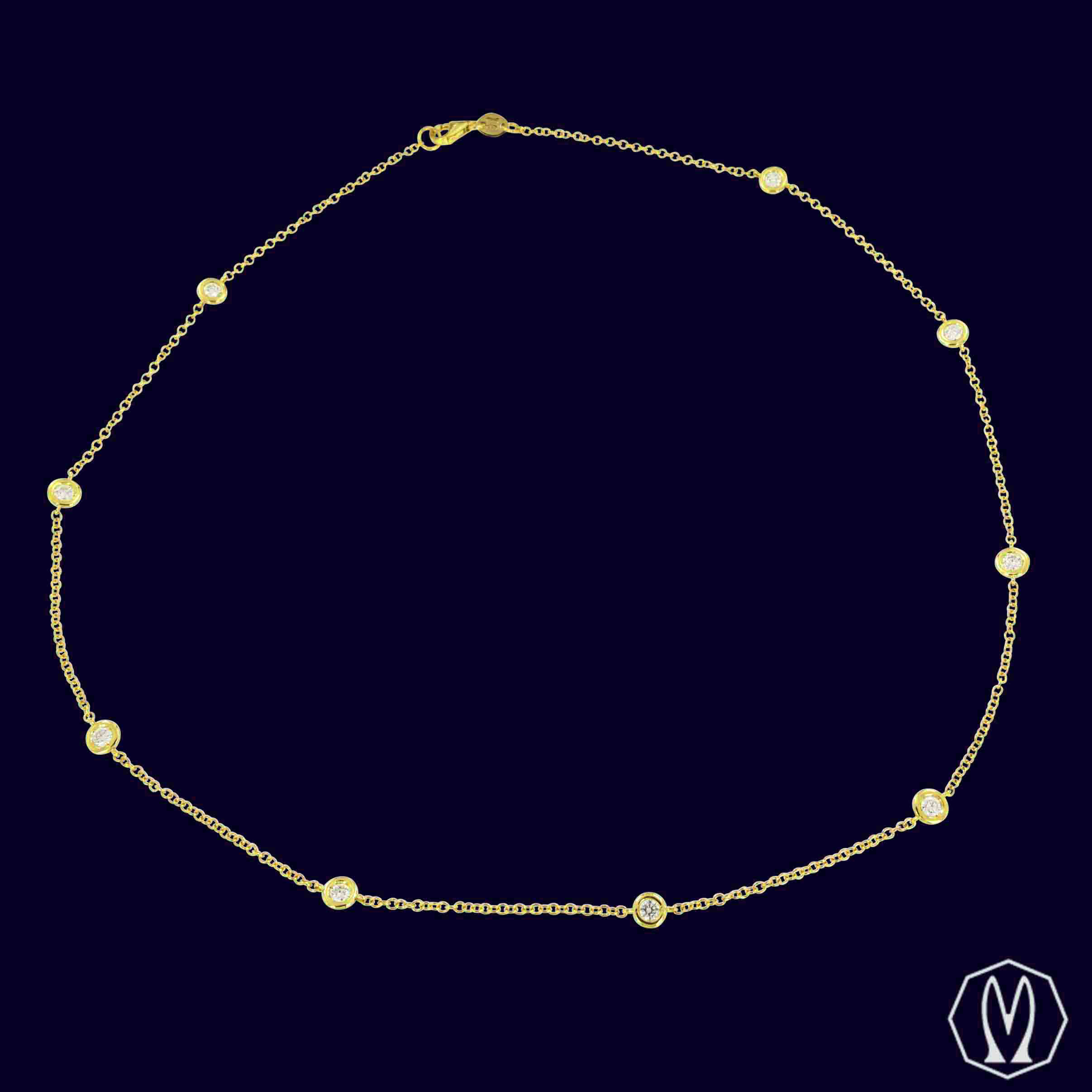 Girocollo 9 Diamanti Ct 0.70 Oro18kt