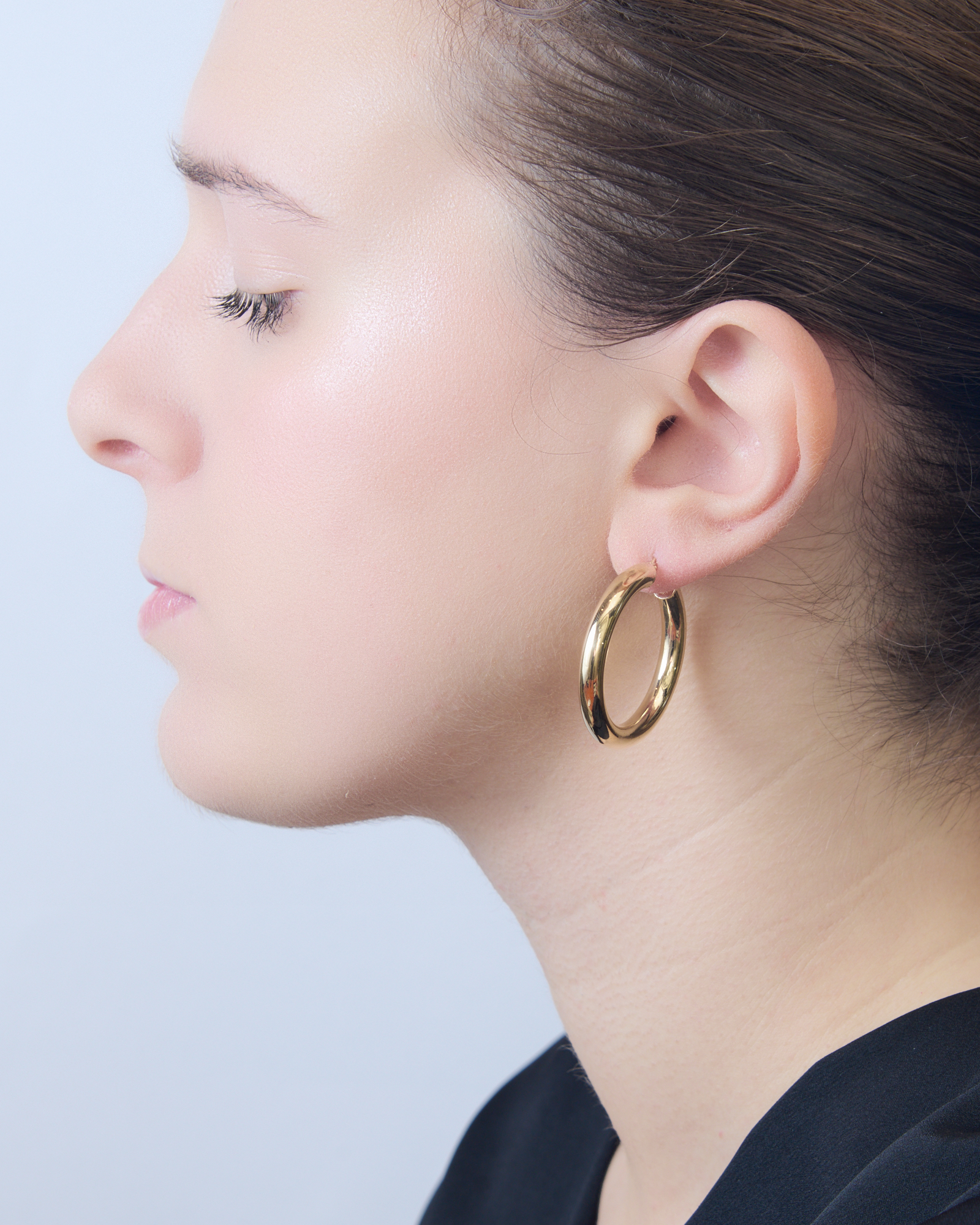 Corposi Orecchini a Cerchio Oro18Kt - immagine 3